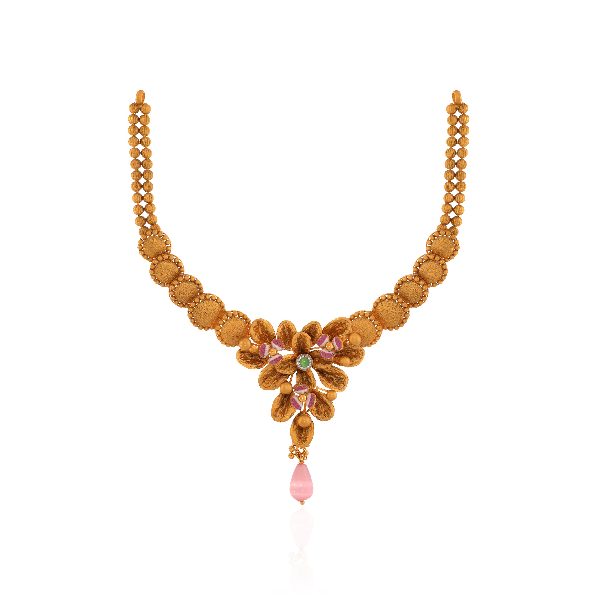 22K Yellow Gold Antique Kundan Necklace-GN-D000779666 - Senco Gold and Diamonds