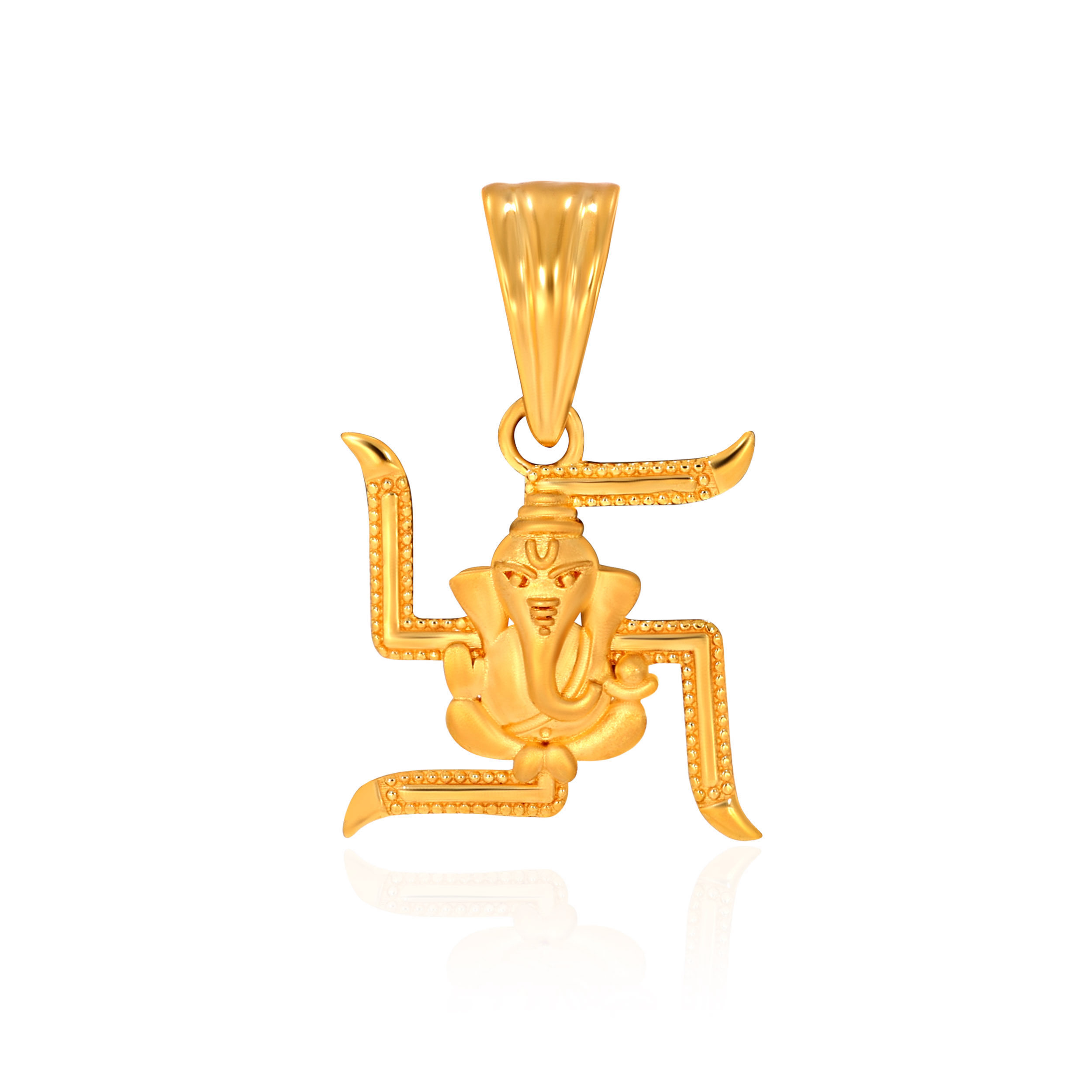 Sacred Swastik Ganesha Pendant - Senco Gold and Diamonds