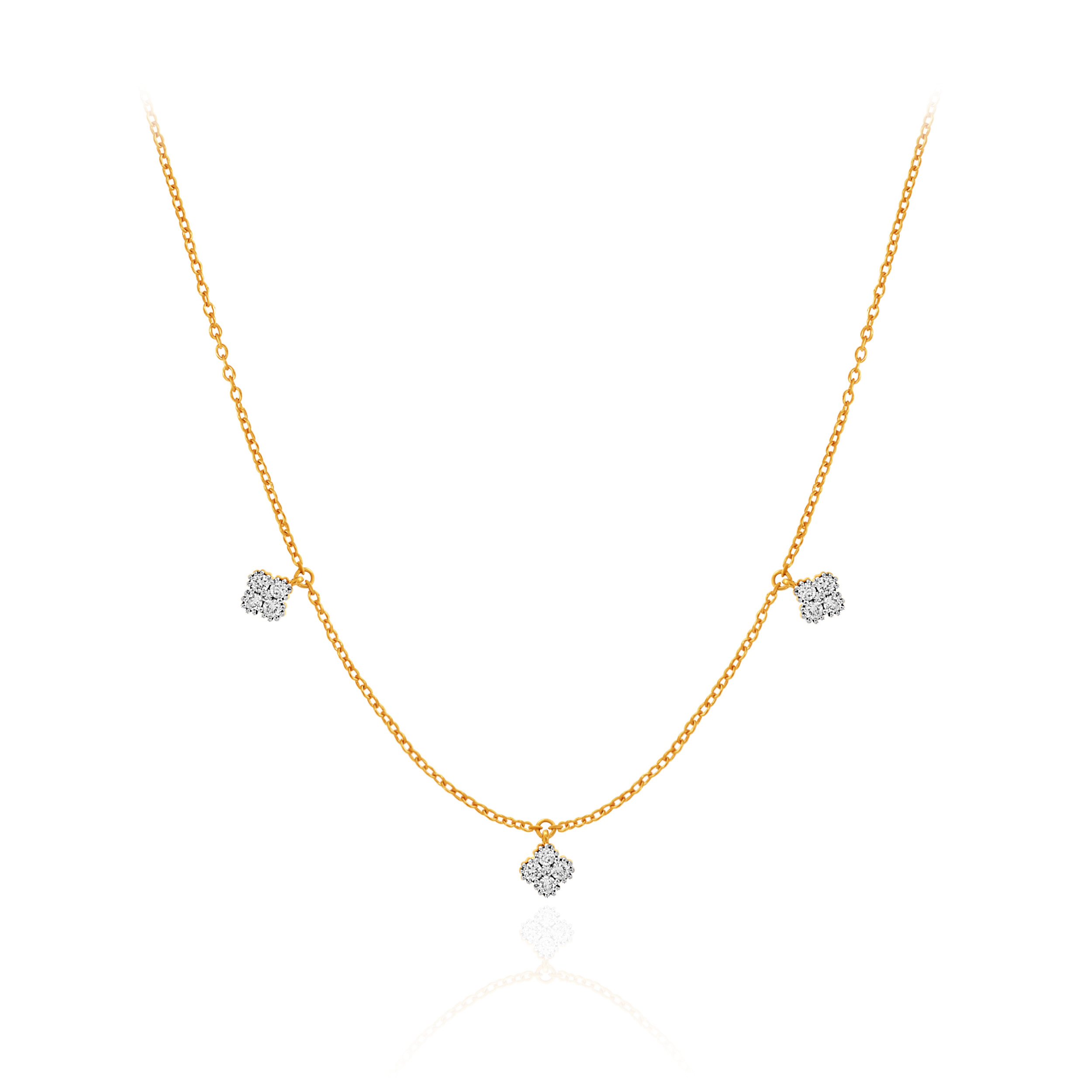 Clover Gleam Diamond Gold Necklace - Senco Gold and Diamonds