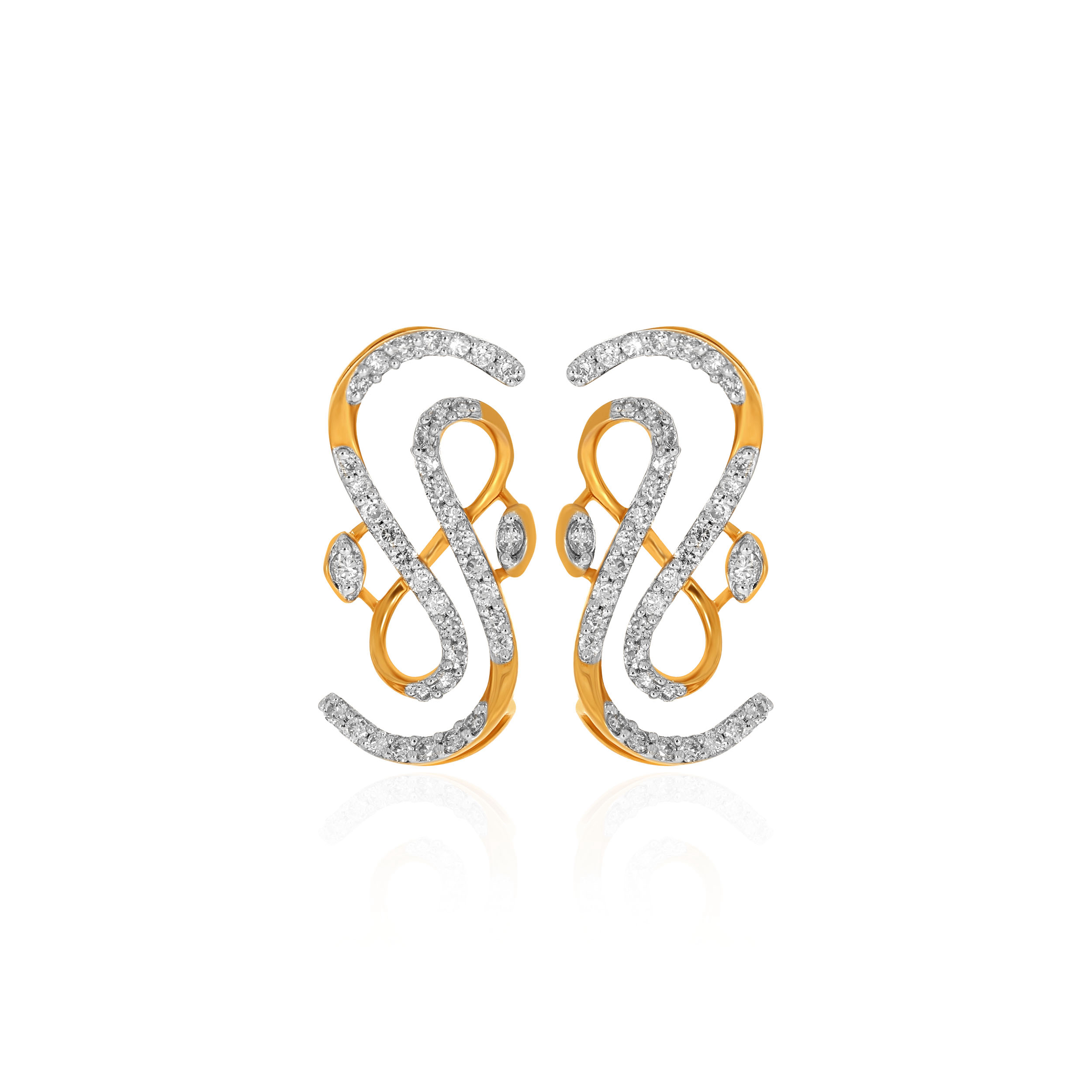Swirling Sparkle Diamond Earrings - Senco Gold and Diamonds