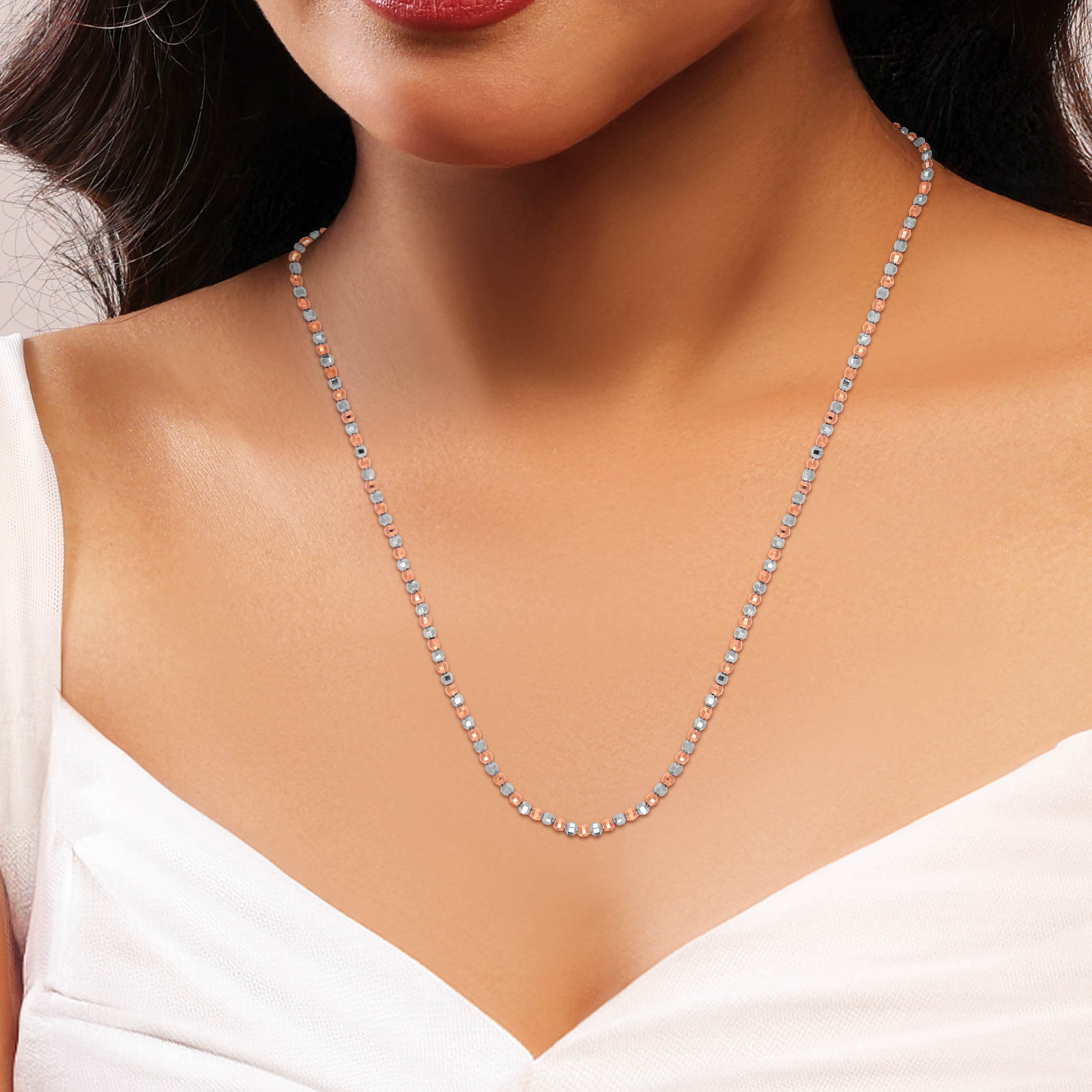 Aiki Wave Platinum Gold Necklace - Senco Gold and Diamonds