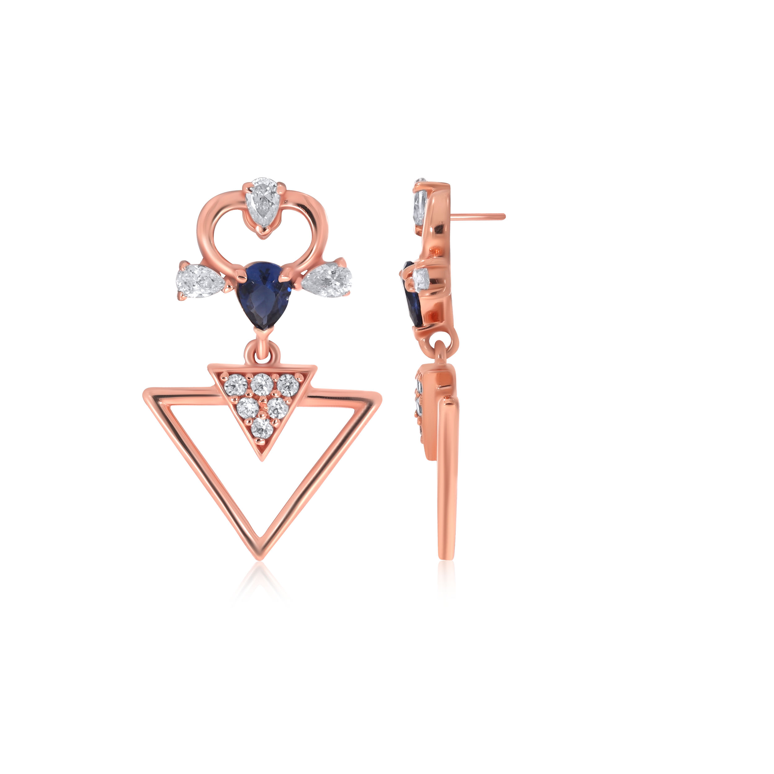 Triangular Treasure Gold Drop Earrings - Senco Gold and Diamonds