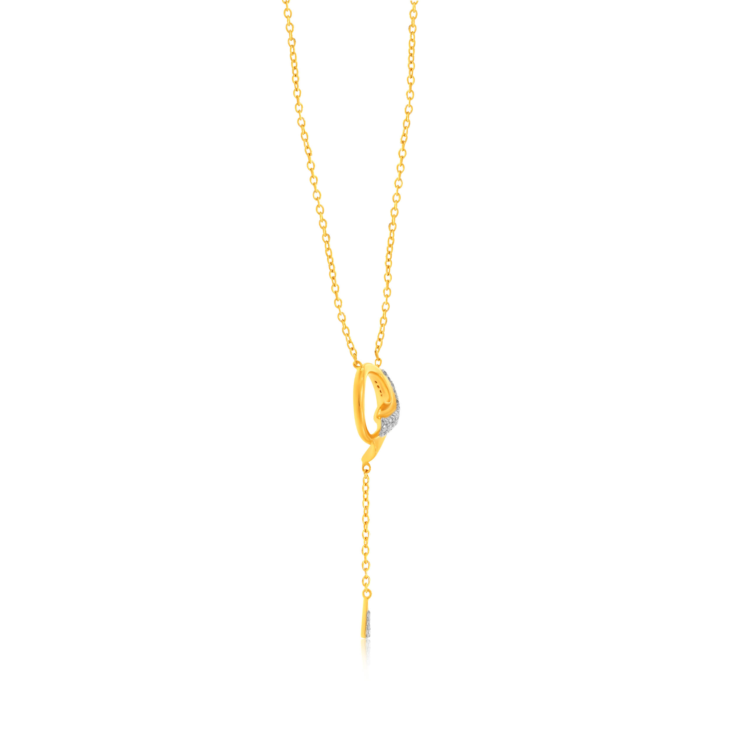 Artsy Fold Diamond Chain Pendant - Senco Gold and Diamonds