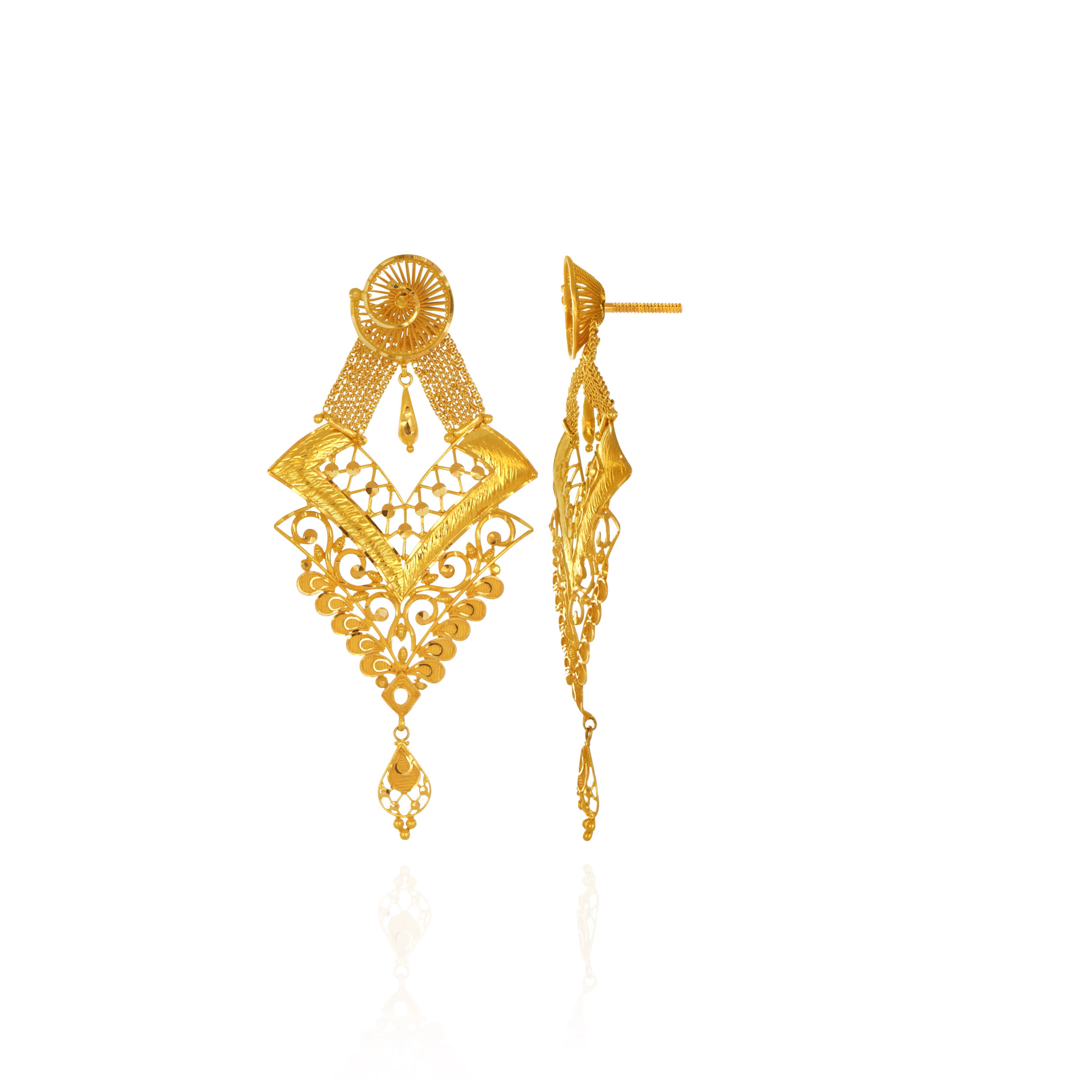 Majestic Veil Gold Earrings - Senco Gold and Diamonds