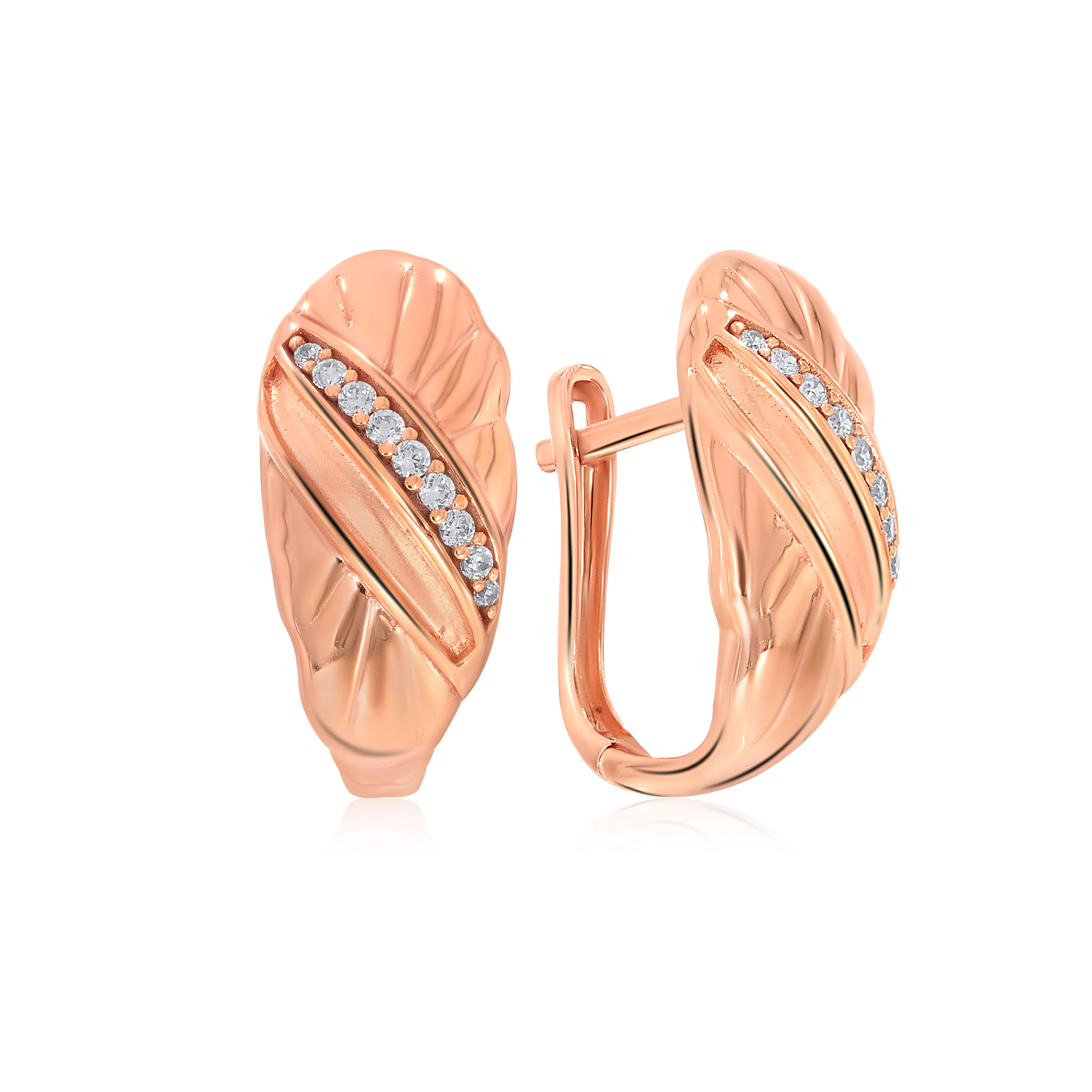 Rosy Shimmer Gold Hoop Earrings - Senco Gold and Diamonds