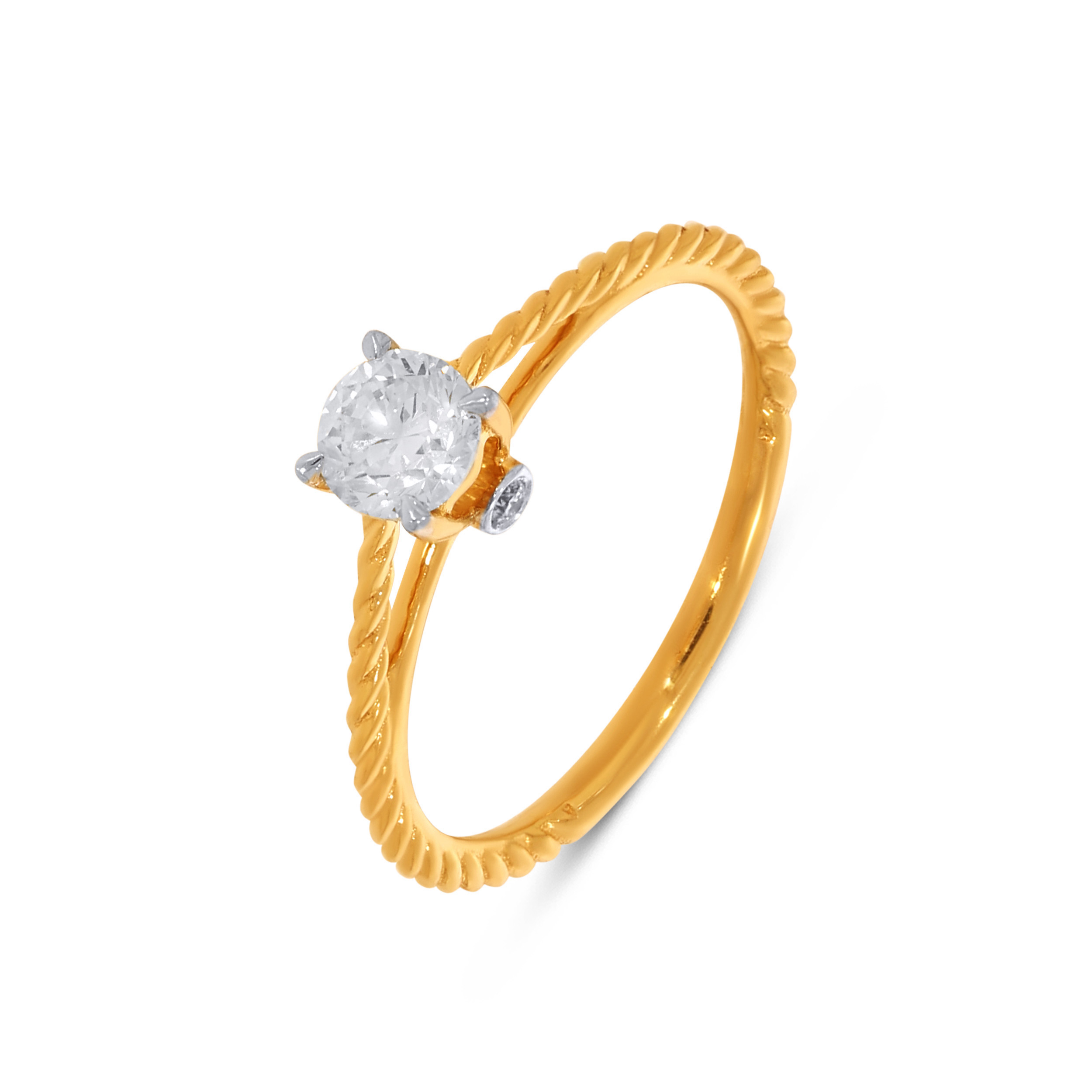 18K Yellow Gold Solitaire Ring-DLR-D000731880 - Senco Gold and Diamonds