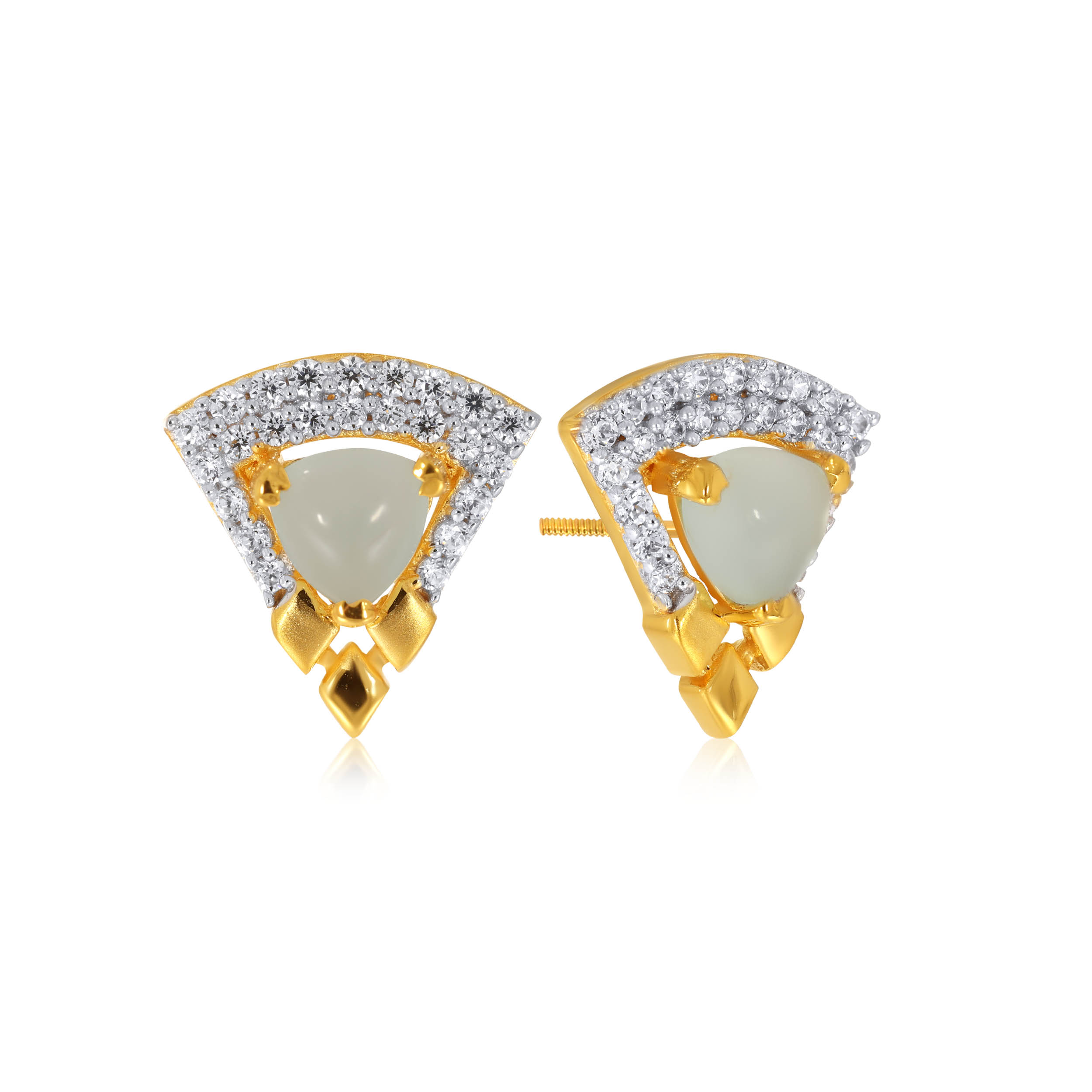 Precious Cone Gold Studs - Senco Gold and Diamonds