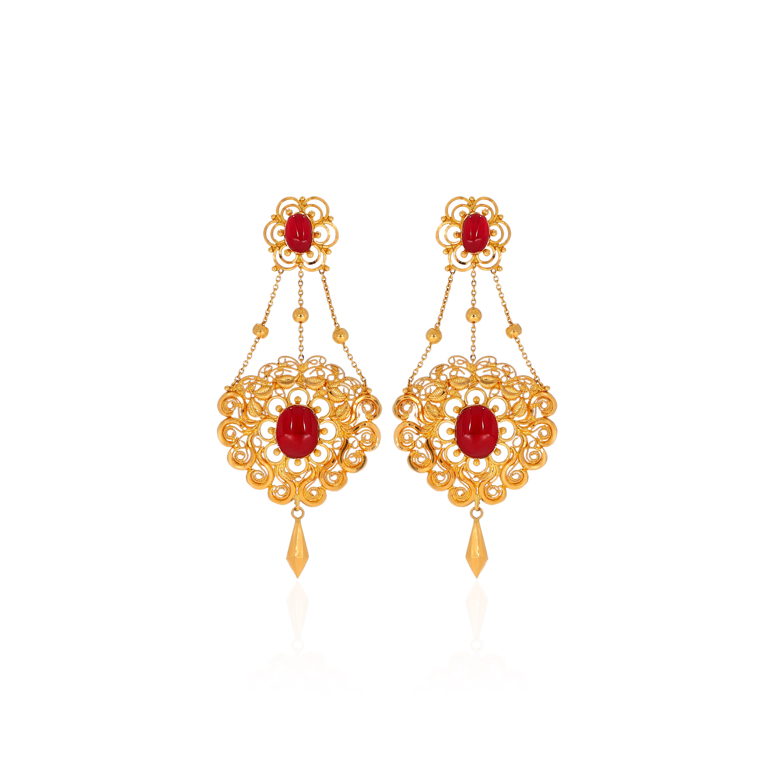 22K Yellow Gold Drop Earrings-GPGN-D000568050 - Senco Gold and Diamonds