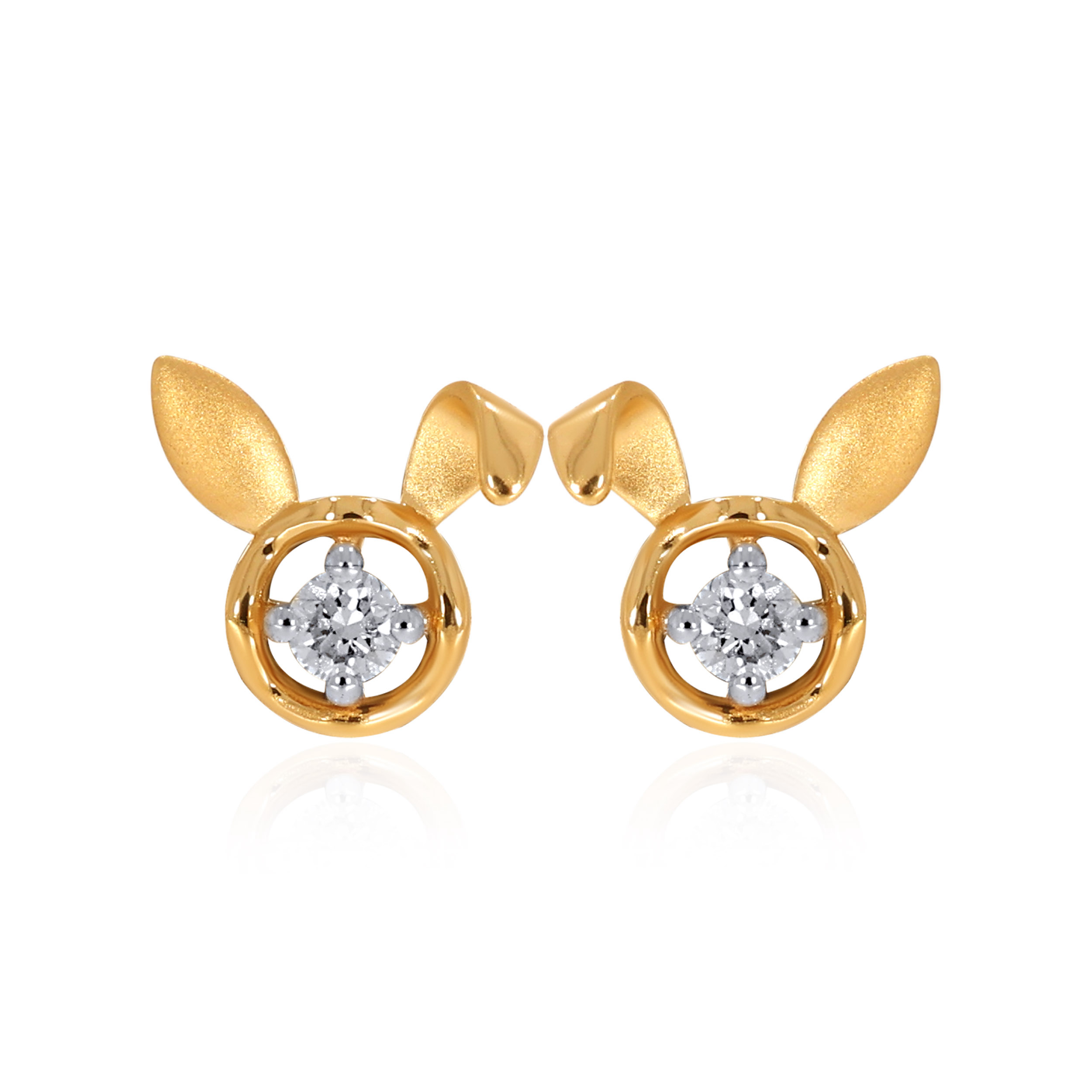 14K Yellow Gold Kids Diamond Studs Earrings-DT-D000790333 - Senco Gold and Diamonds