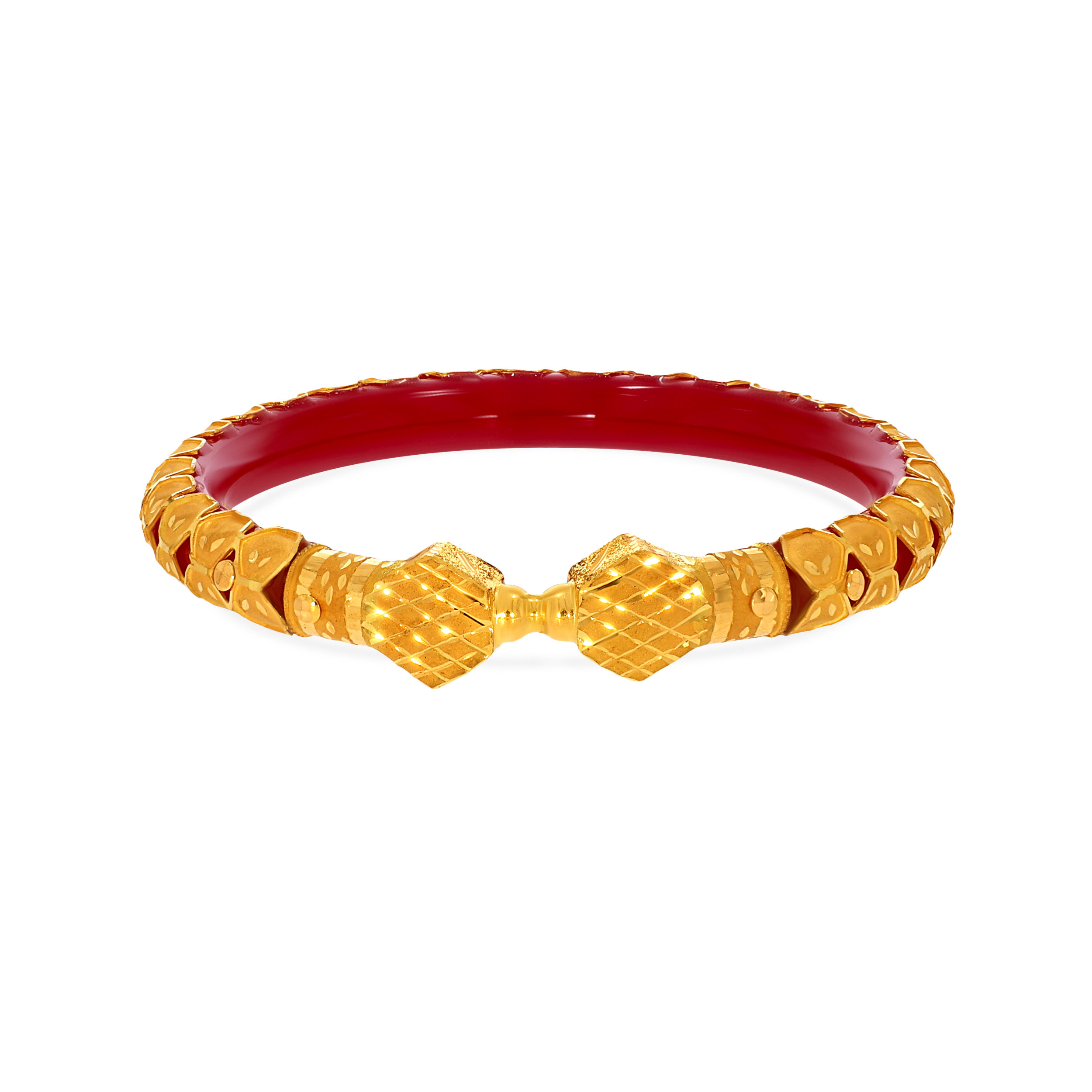 Opulent Red Mukh Pola Bangle - Senco Gold and Diamonds