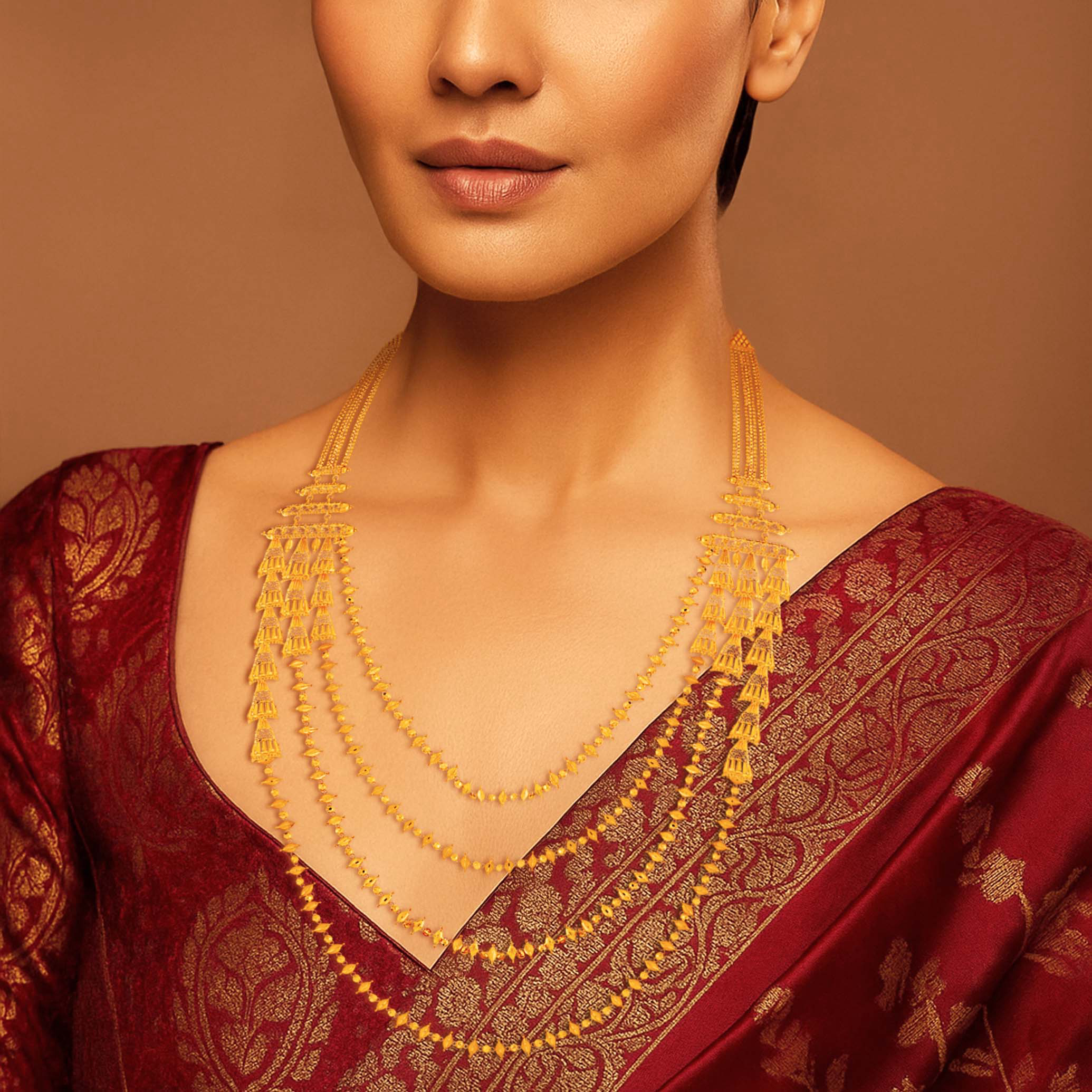 Heritage Royale Tiered Gold Necklace - Senco Gold and Diamonds