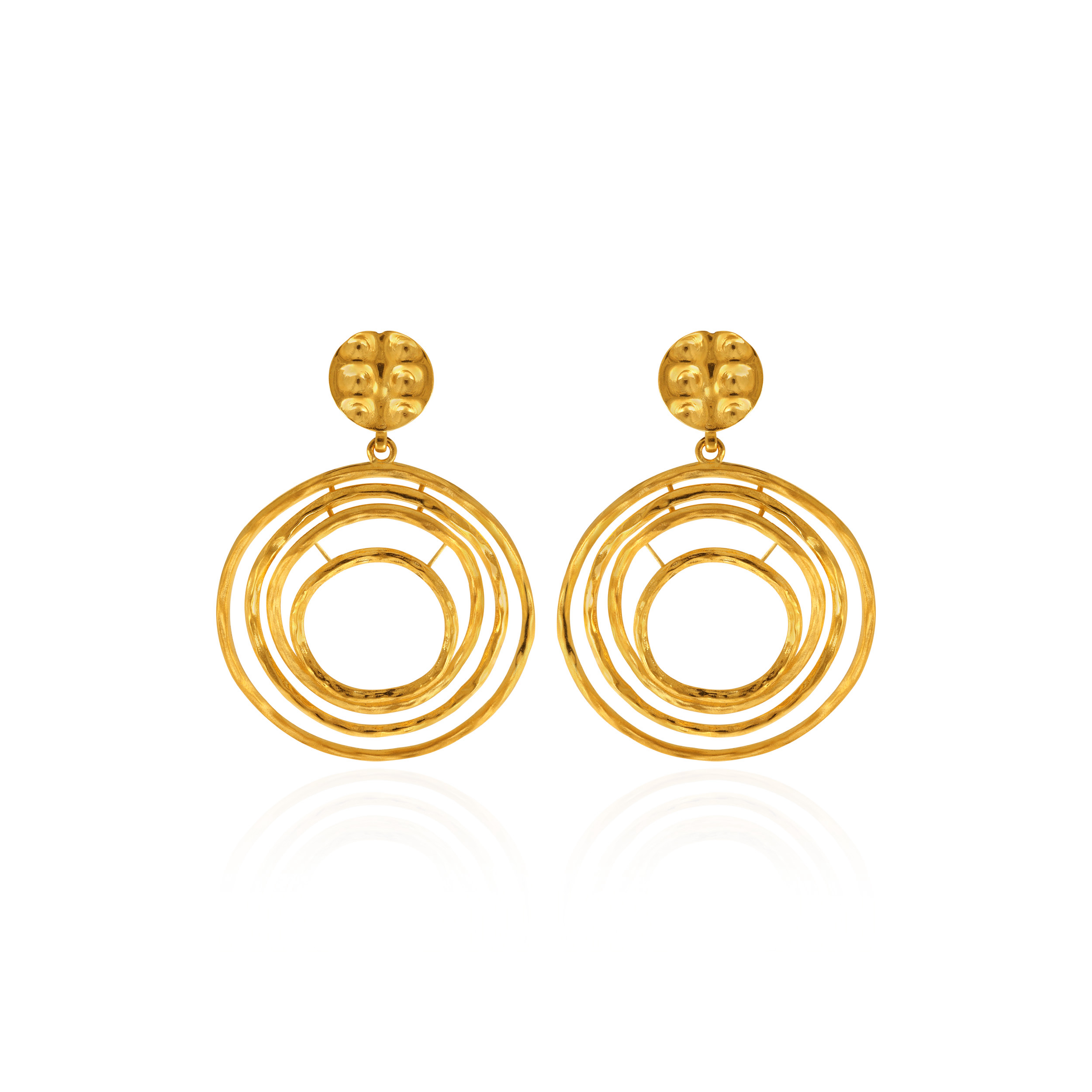 Spherical Array Gold Drop Earrings - Senco Gold and Diamonds