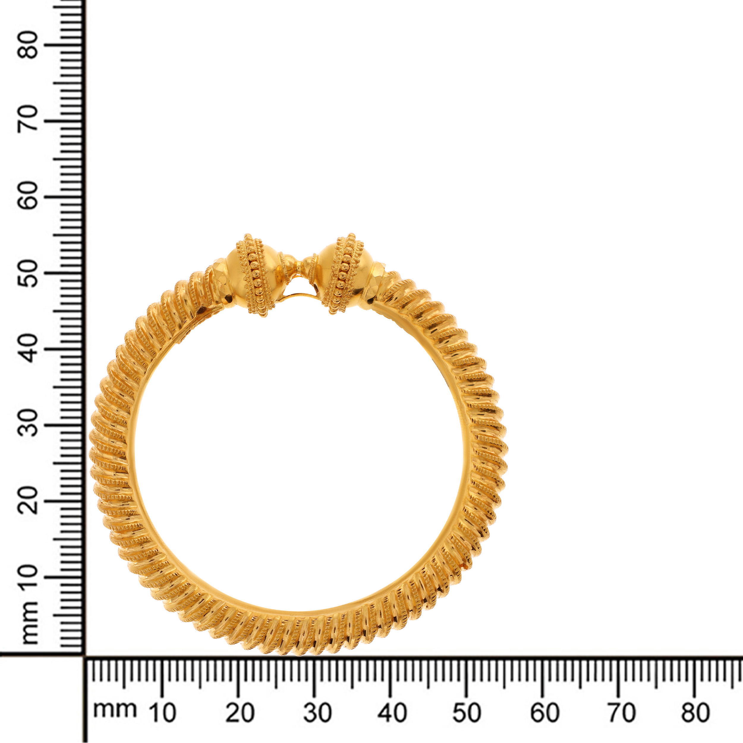 Traditional Swirls Gold Mukh Bangle - Senco Gold and Diamonds