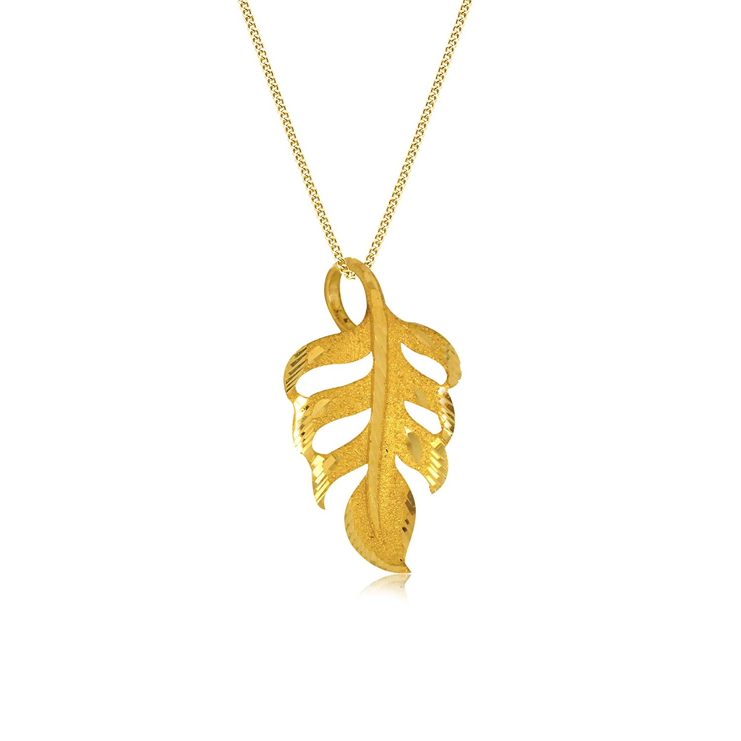 Flowy Leaf Gold Pendant - Senco Gold and Diamonds