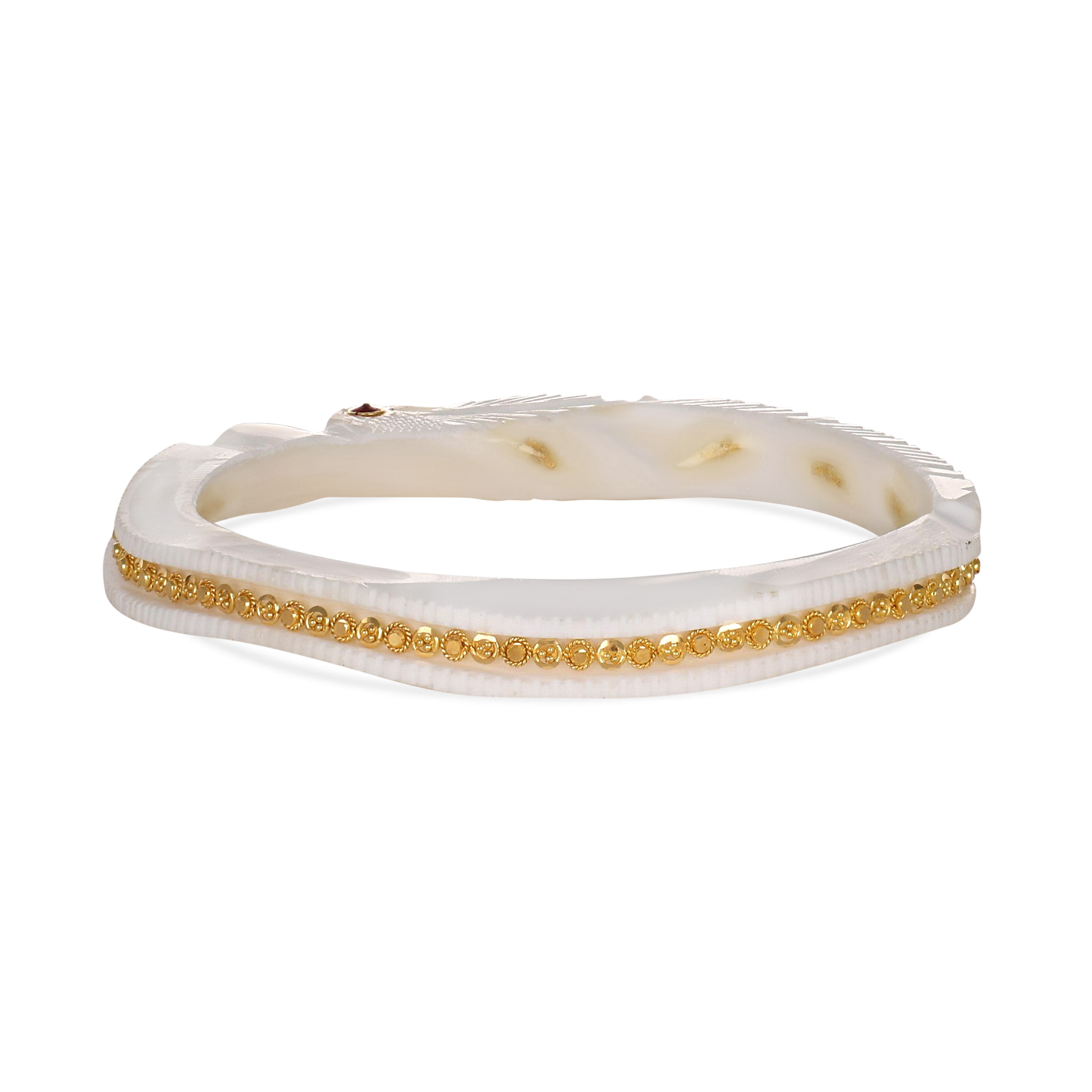 Dual Aura Gold Sankha Bangle - Senco Gold and Diamonds