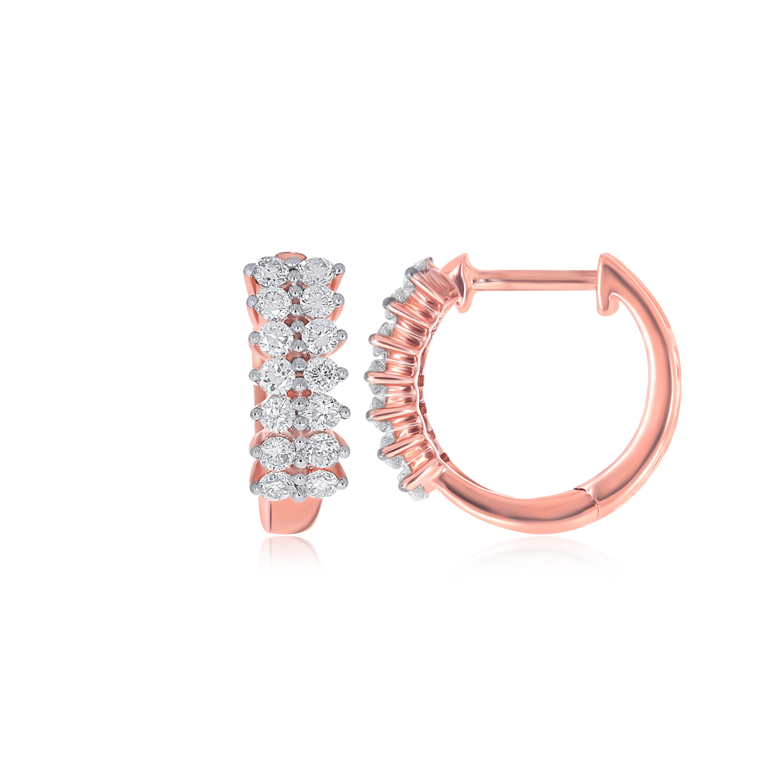 Playful Pebbles Diamond Hoop Earrings - Senco Gold and Diamonds