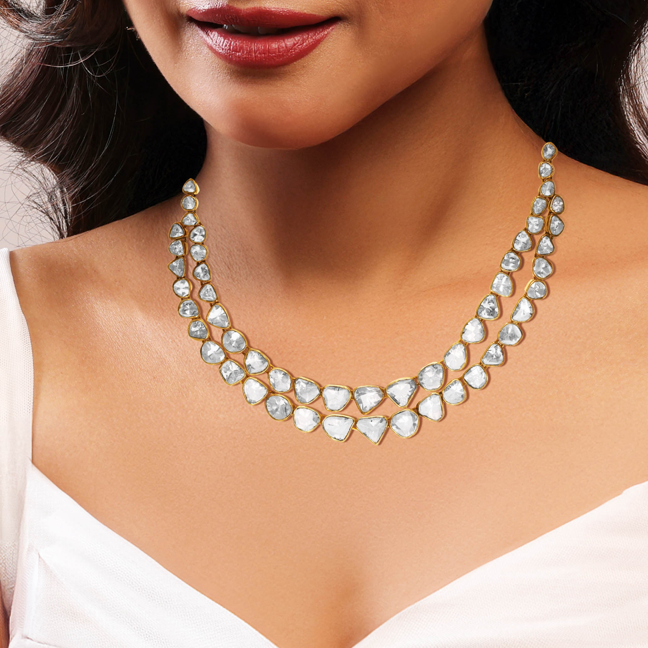 Resplendent Heritage Polki Necklace - Senco Gold and Diamonds