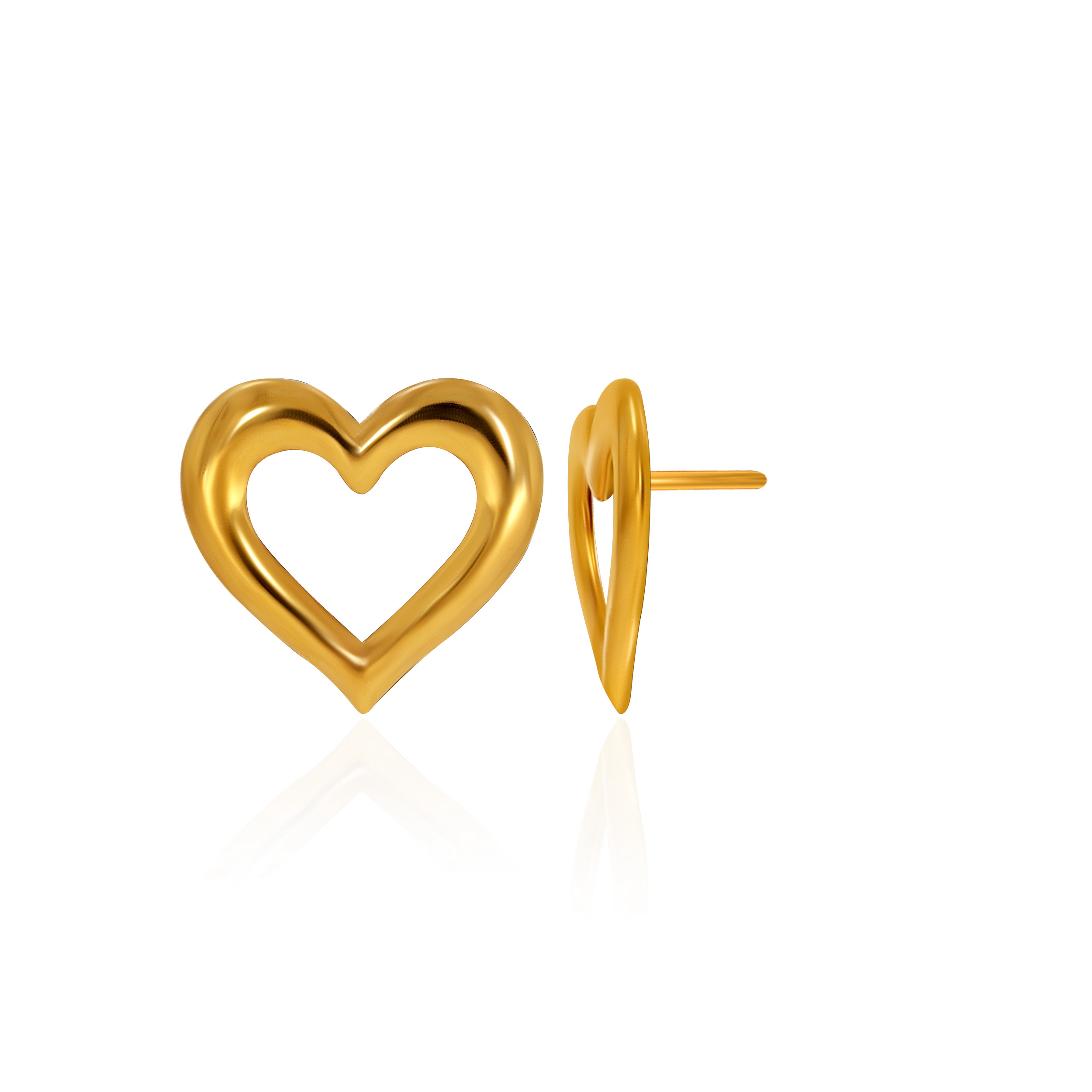 22K Yellow Gold Love Studs Earrings - GP-SAD0004262 - Senco Gold and Diamonds