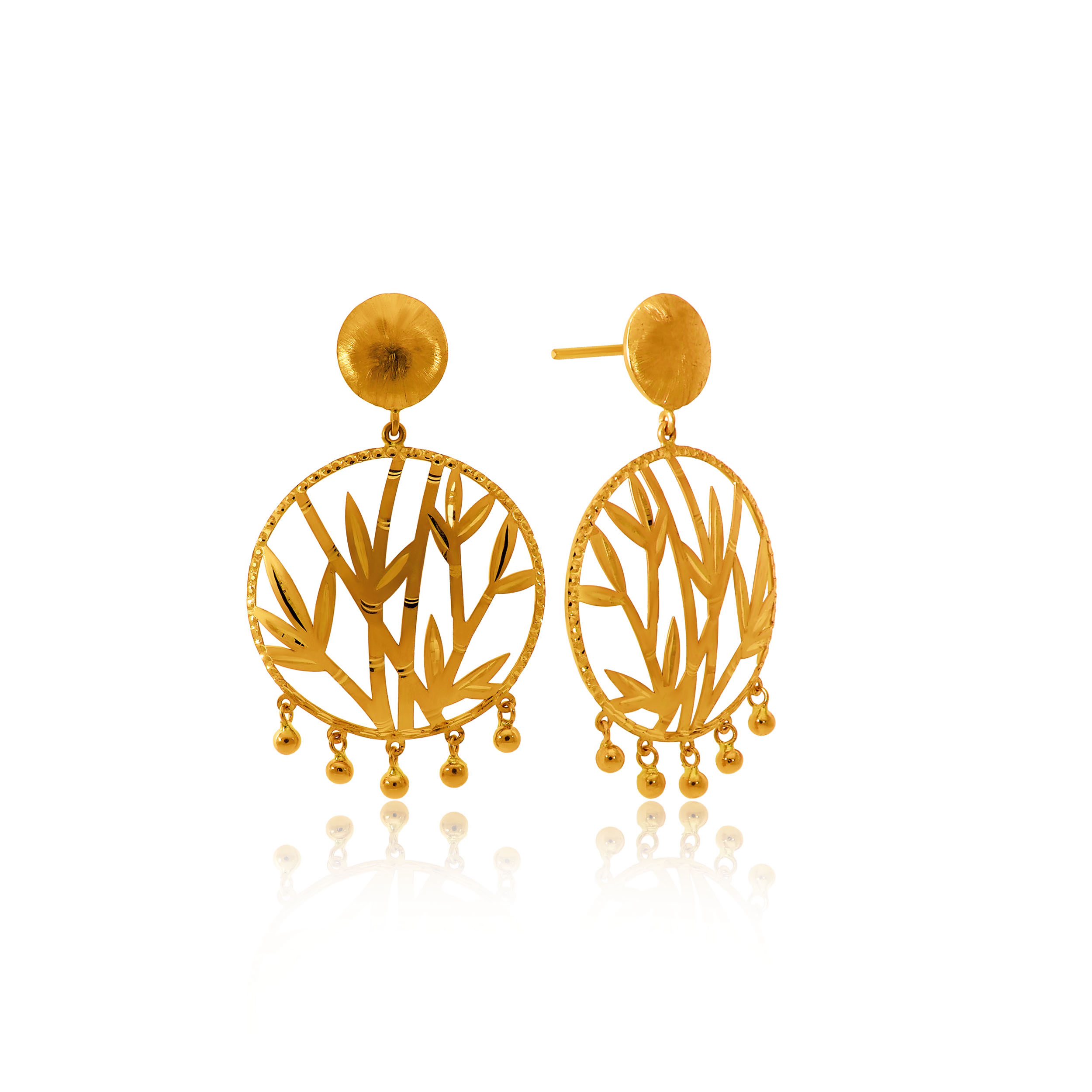 22K Yellow Gold Drop Earrings-GPNGP-SAD0005608 - Senco Gold and Diamonds