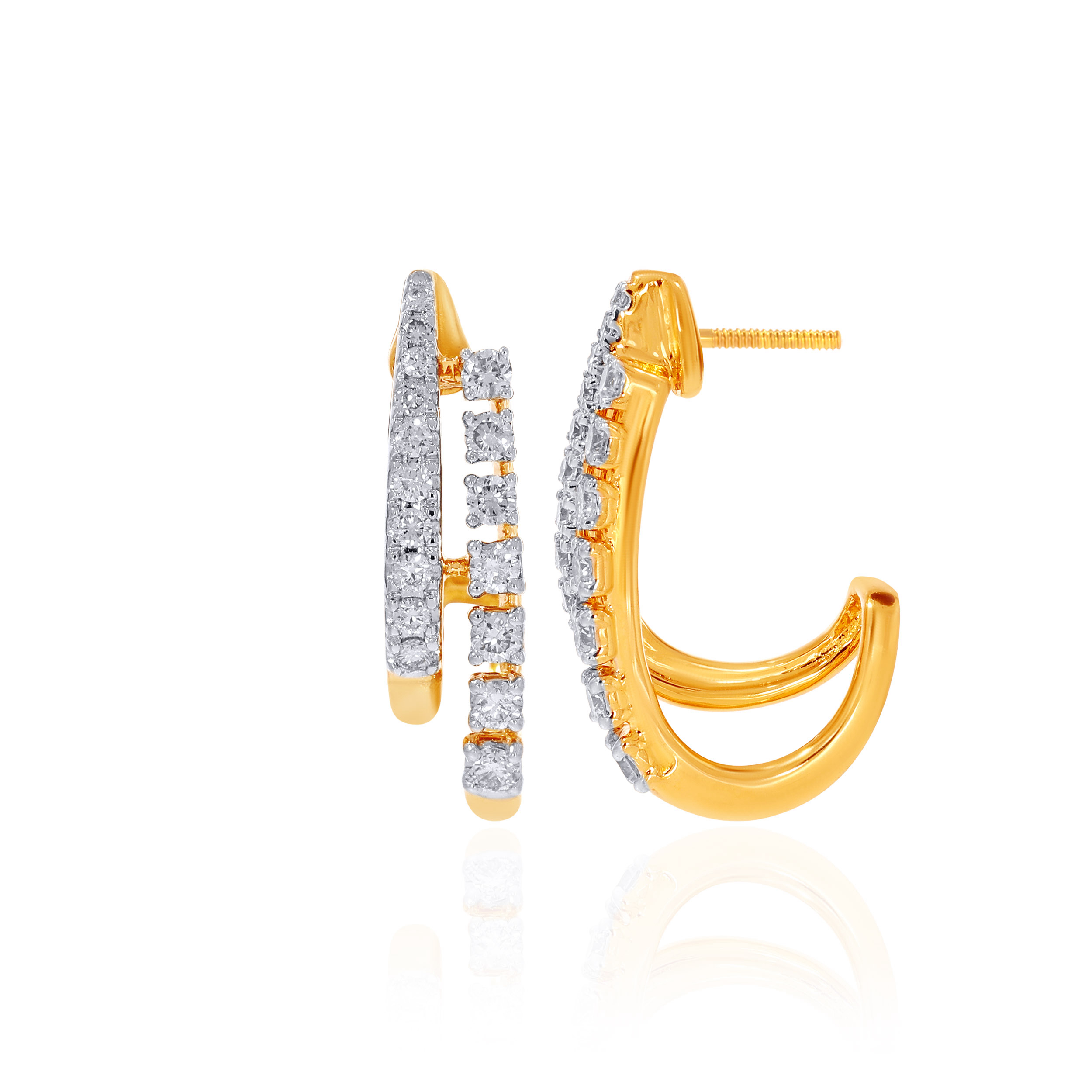 14K Yellow Gold Diamond Hoops DT-D000749064 - Senco Gold and Diamonds
