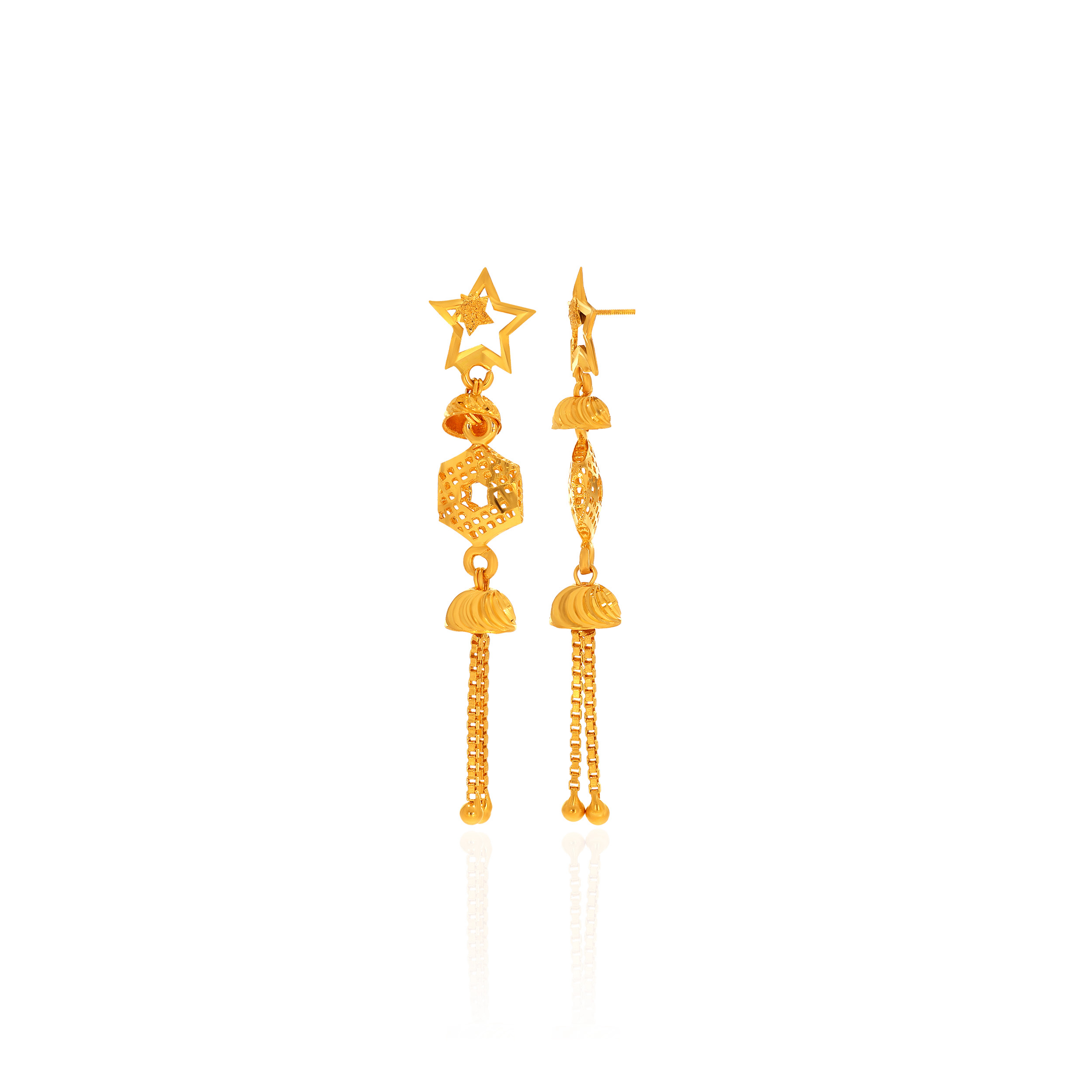 22K Yellow Gold Gold Drop Earrings-GP-D000764367 - Senco Gold and Diamonds
