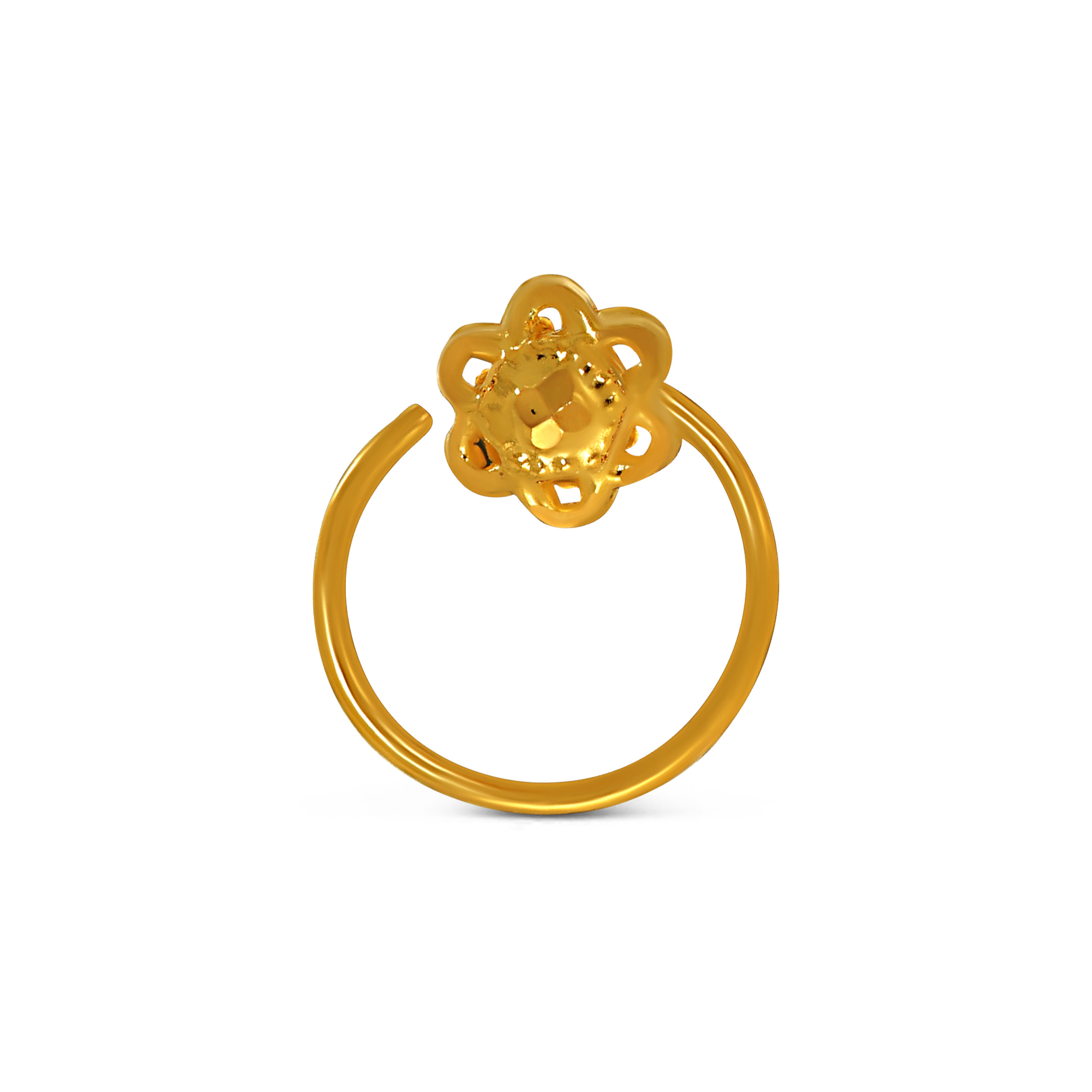 Floral Orb Gold Nosepin - Senco Gold and Diamonds