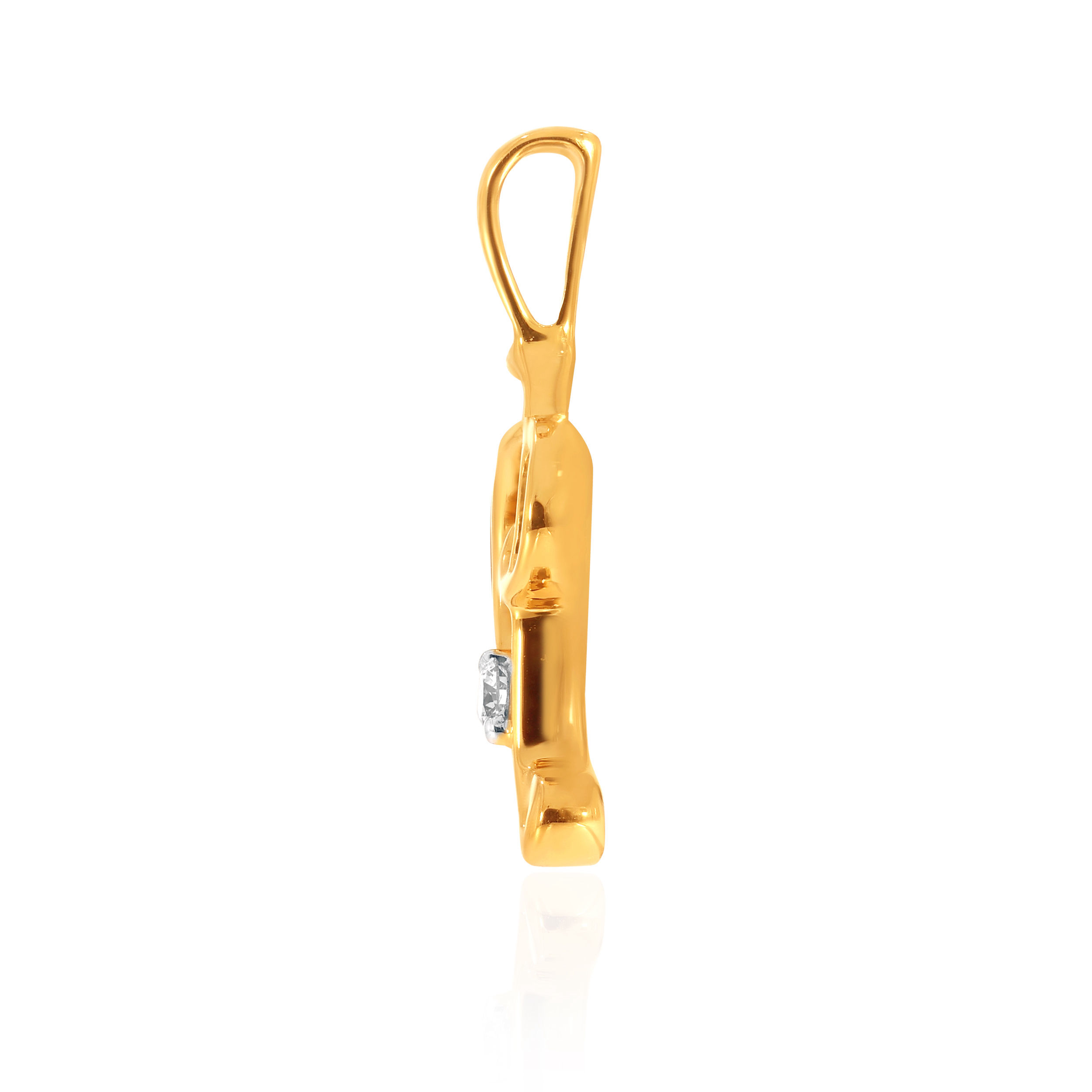 18K Yellow Gold D Alphabet Diamond Pendant-DPN-D000748622 - Senco Gold and Diamonds