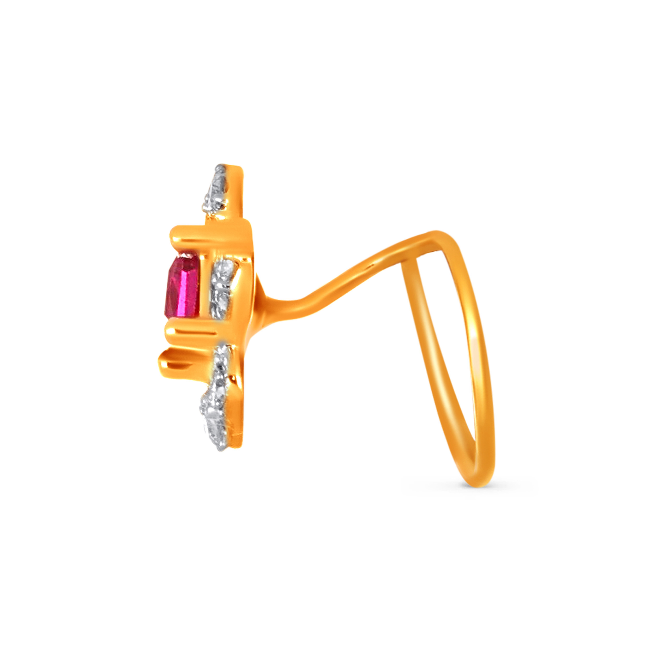 Radiant Bloom Diamond Nose Pin - Senco Gold and Diamonds