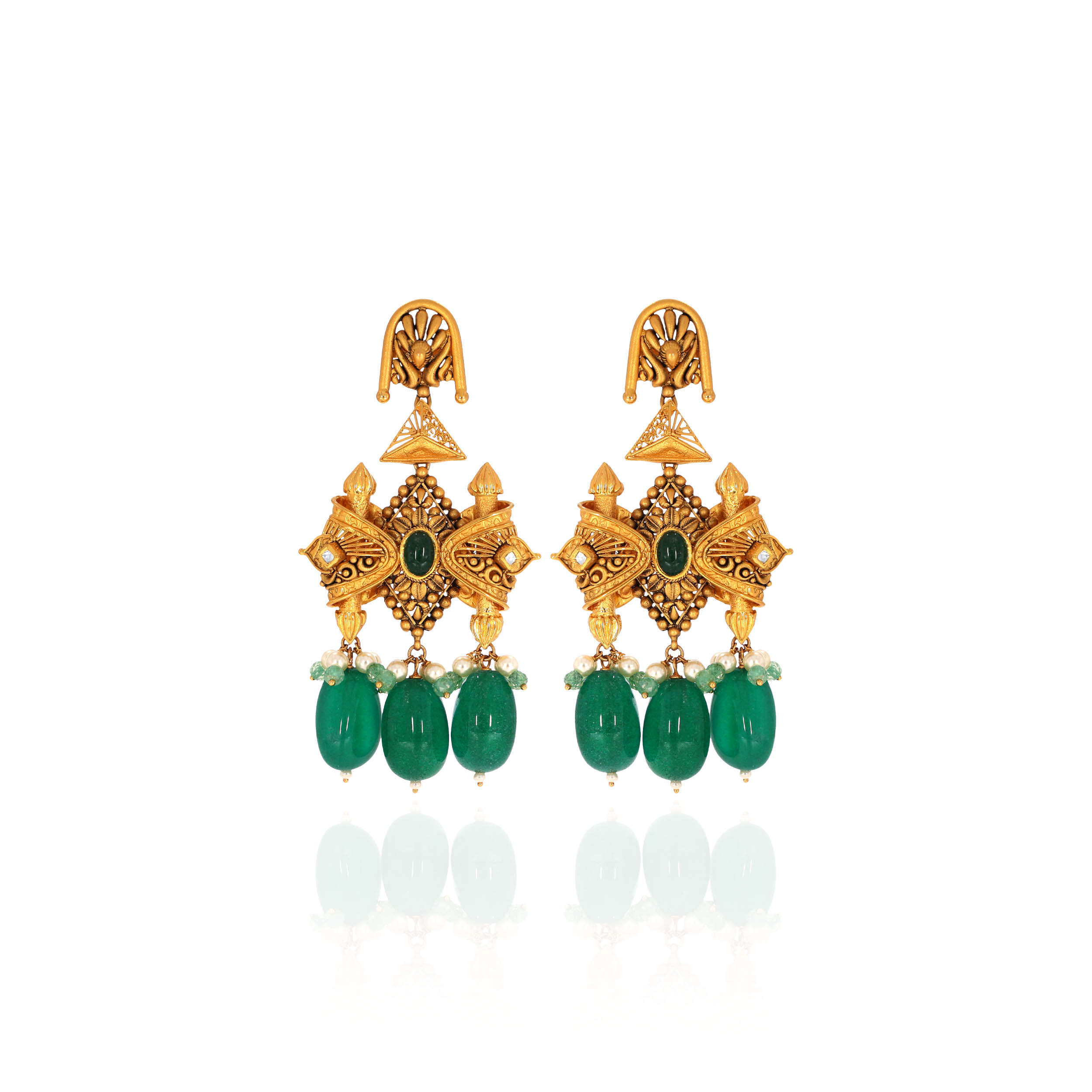 Heritage Nakashi Gold Danglers - Senco Gold and Diamonds