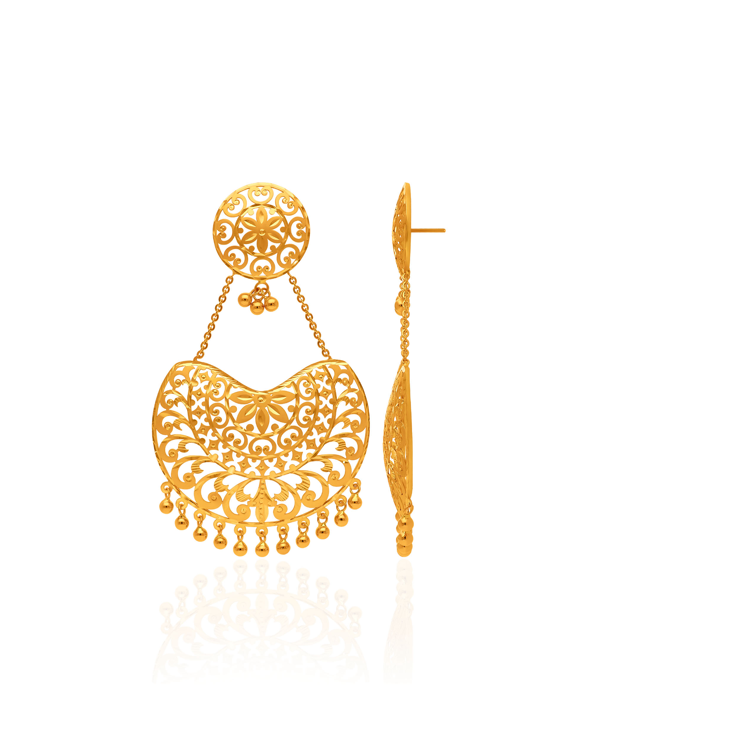 Regal Web Gold Earrings - Senco Gold and Diamonds