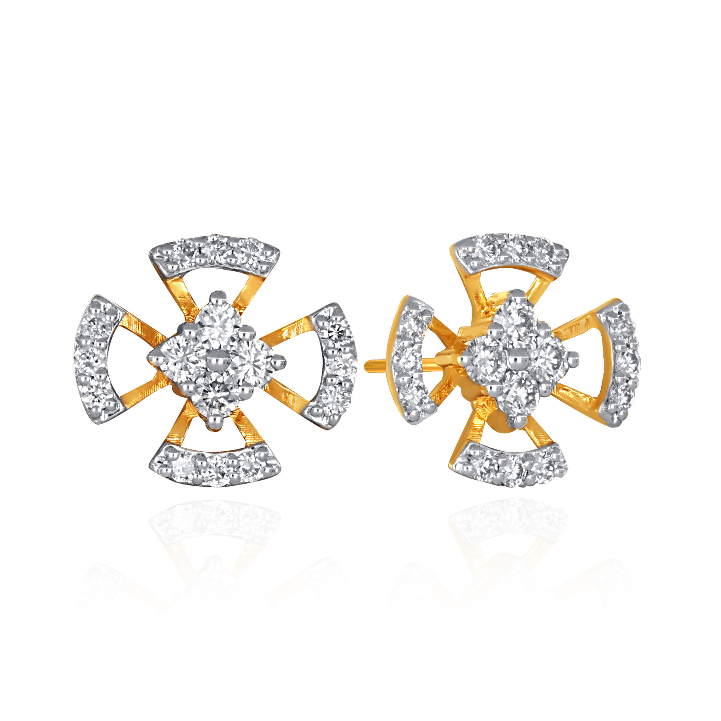 Radiant Quattro Diamond Studs - Senco Gold and Diamonds