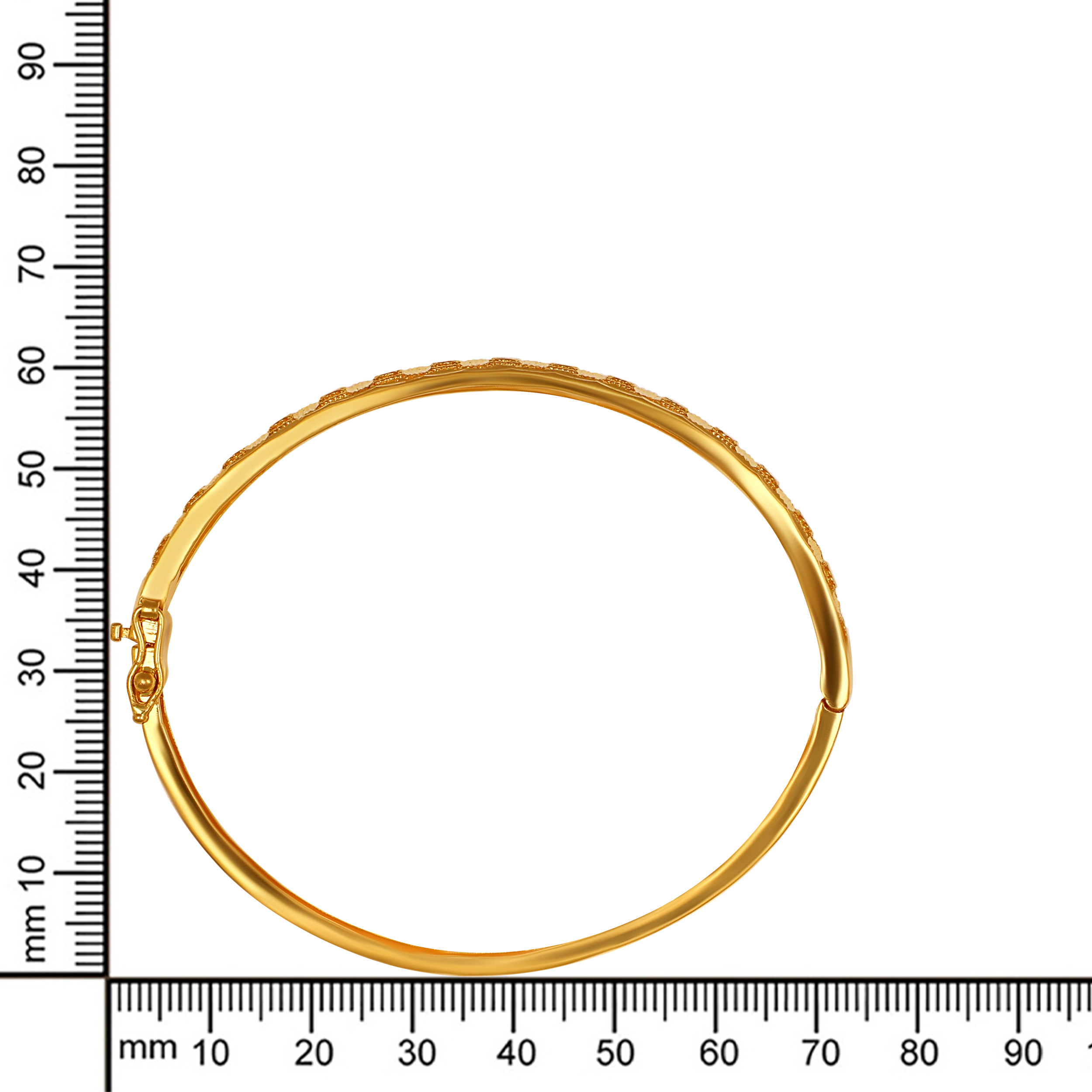 Artistic Lattice Detailed Gold Chur Bangle - Senco Gold and Diamonds