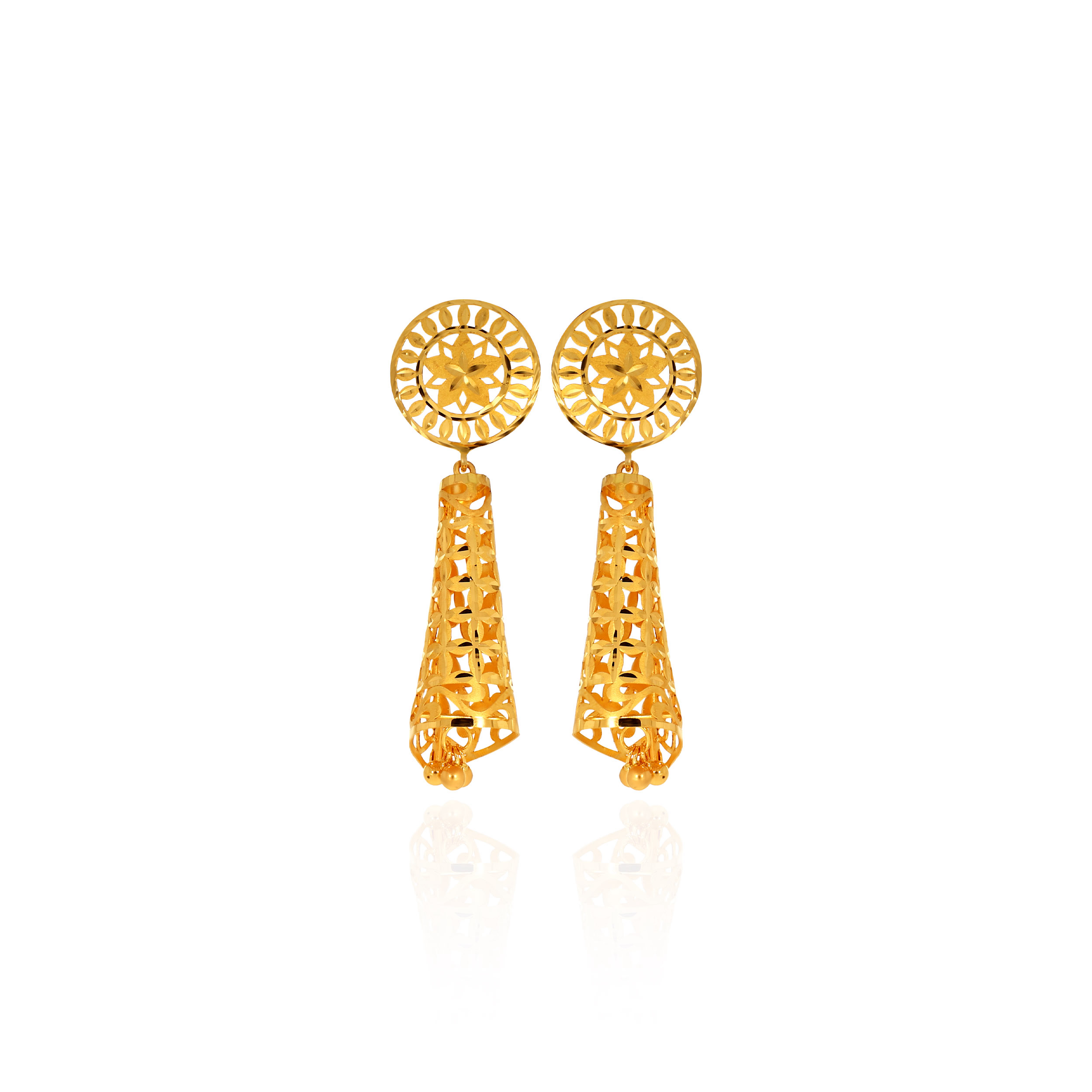 22K Yellow Gold Jhumka Earrings - GJ-SAD0004570 - Senco Gold and Diamonds