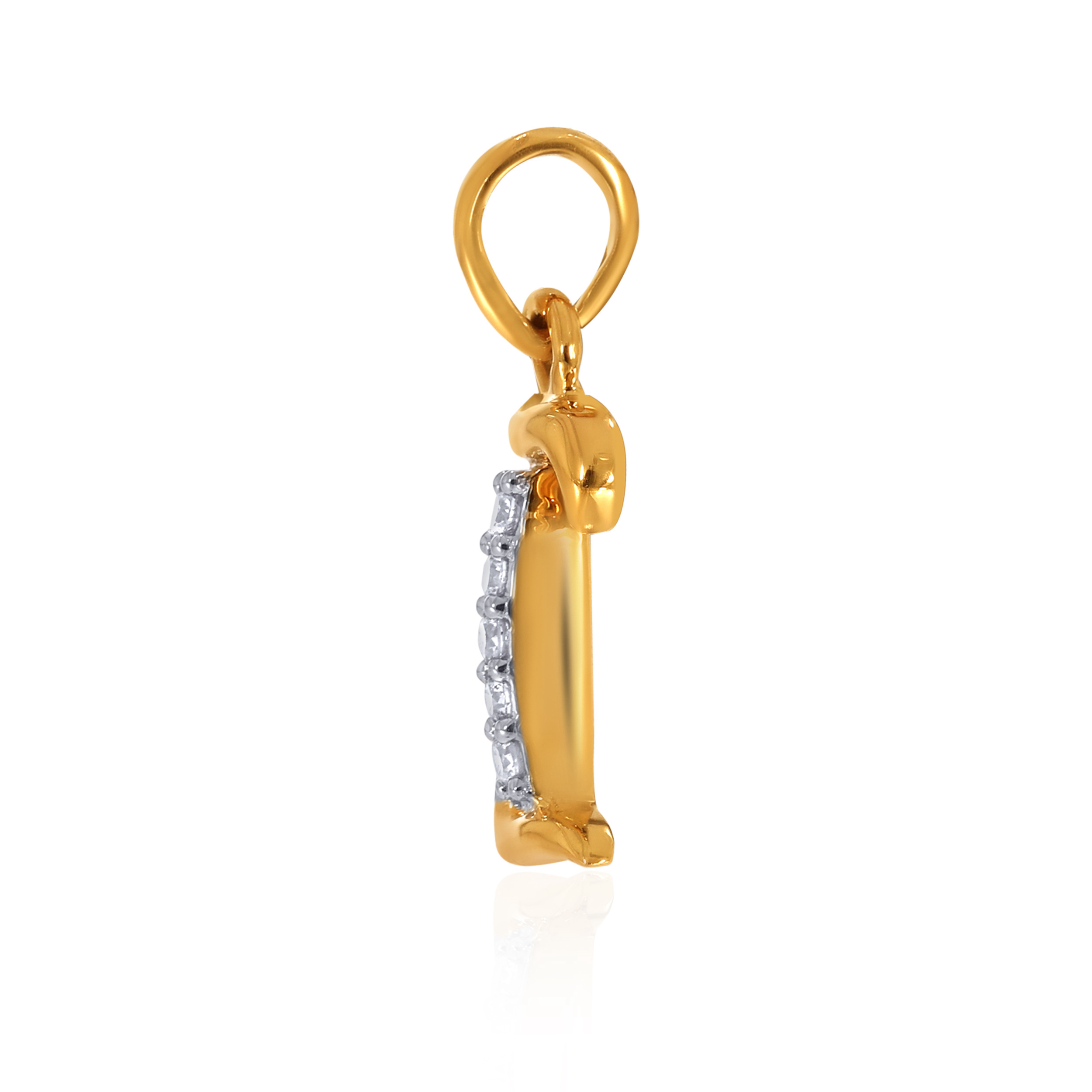18K Yellow Gold I Alphabet Diamond Pendant-DPN-D000748627 - Senco Gold and Diamonds