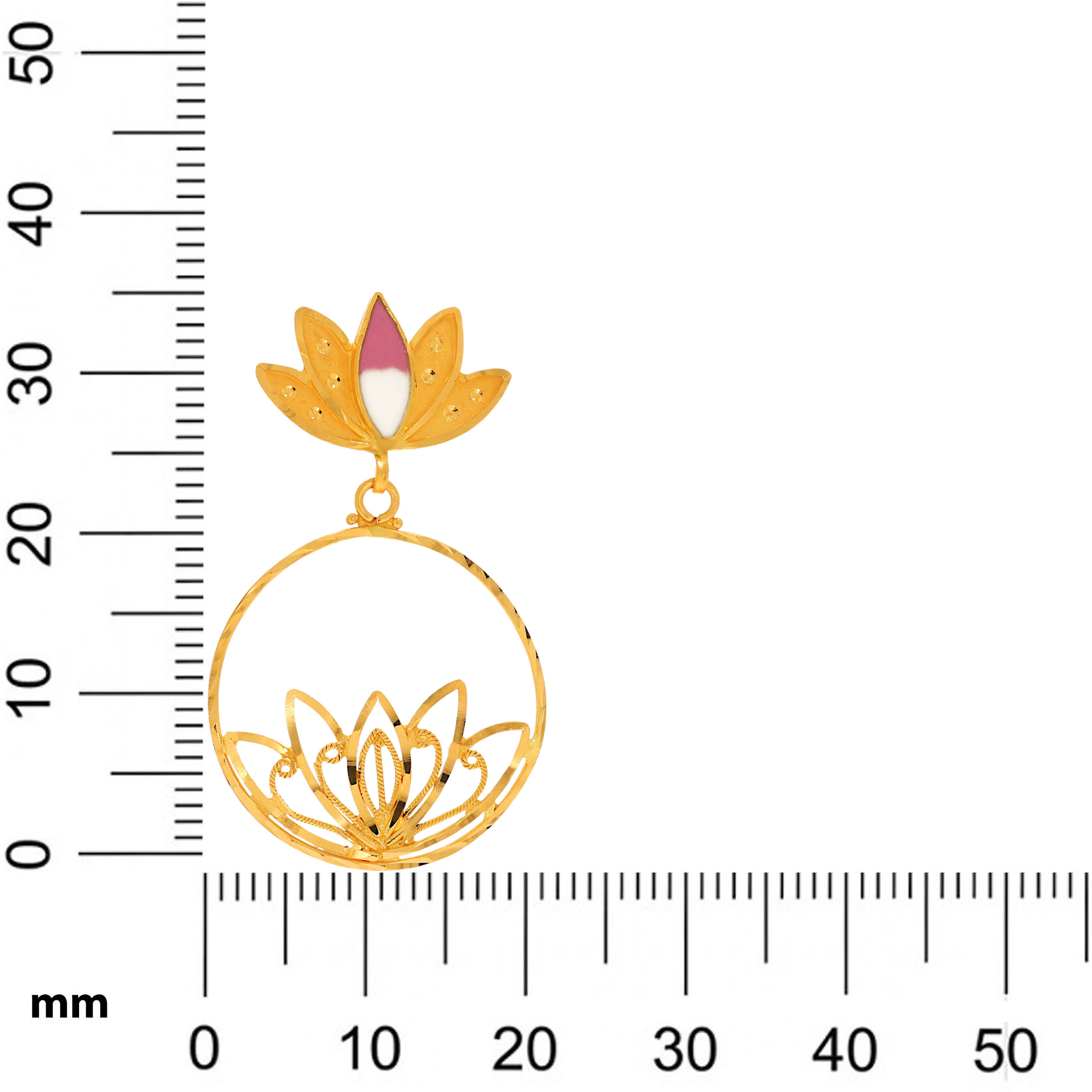 Lotus Enchantment Gold Drop Earrings - Senco Gold and Diamonds