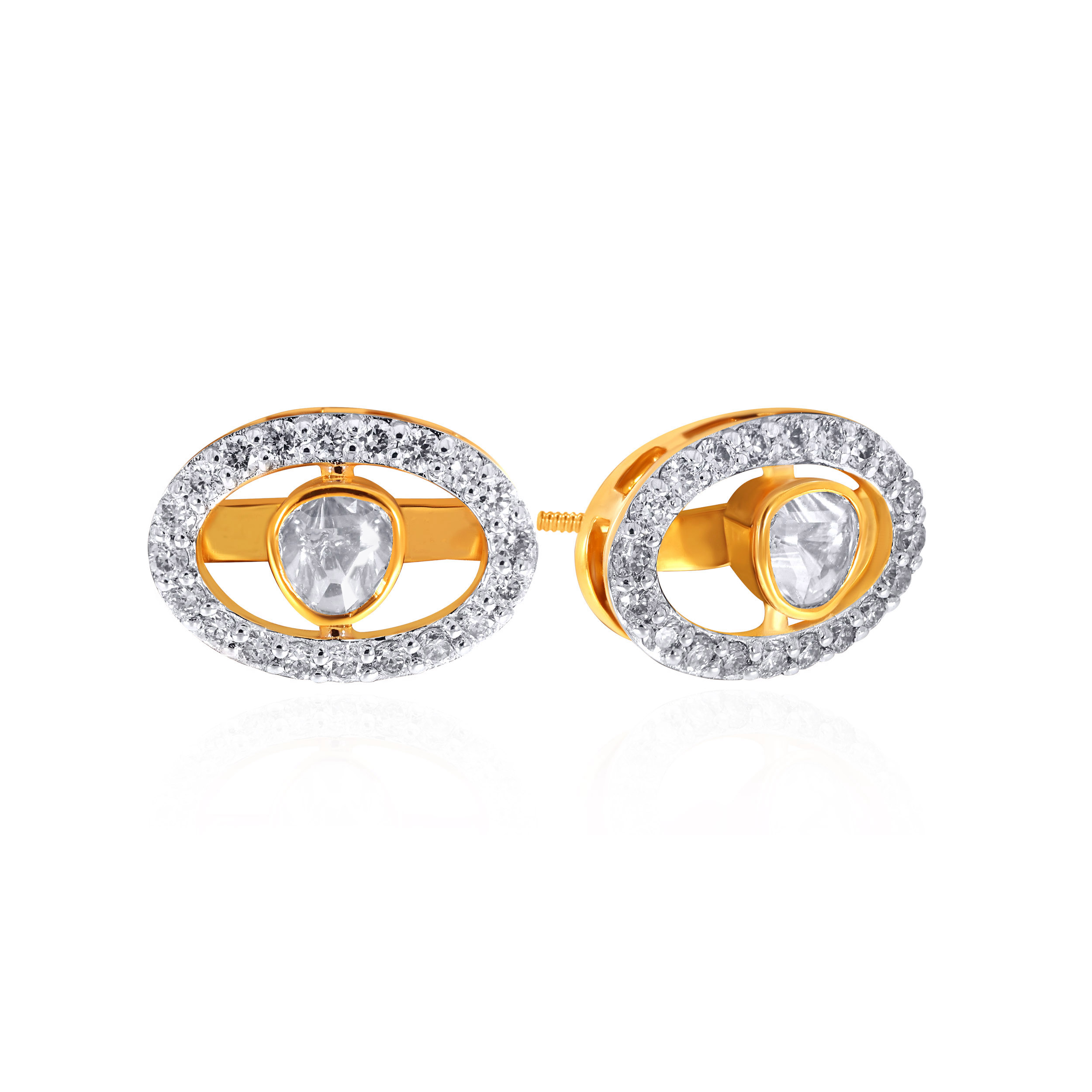 Radiant Vision Polki Diamond Studs - Senco Gold and Diamonds