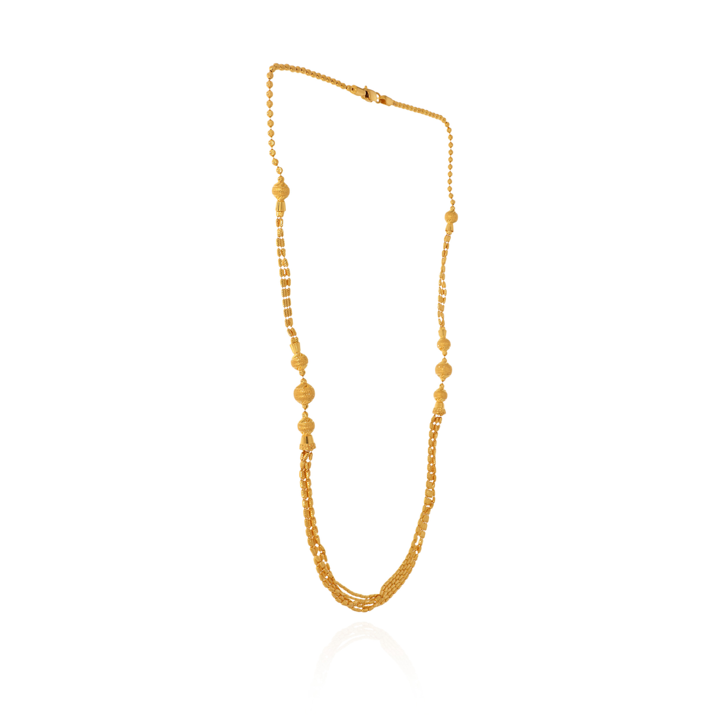 Regal Weave Beaded Gold Chain - Senco Gold and Diamonds