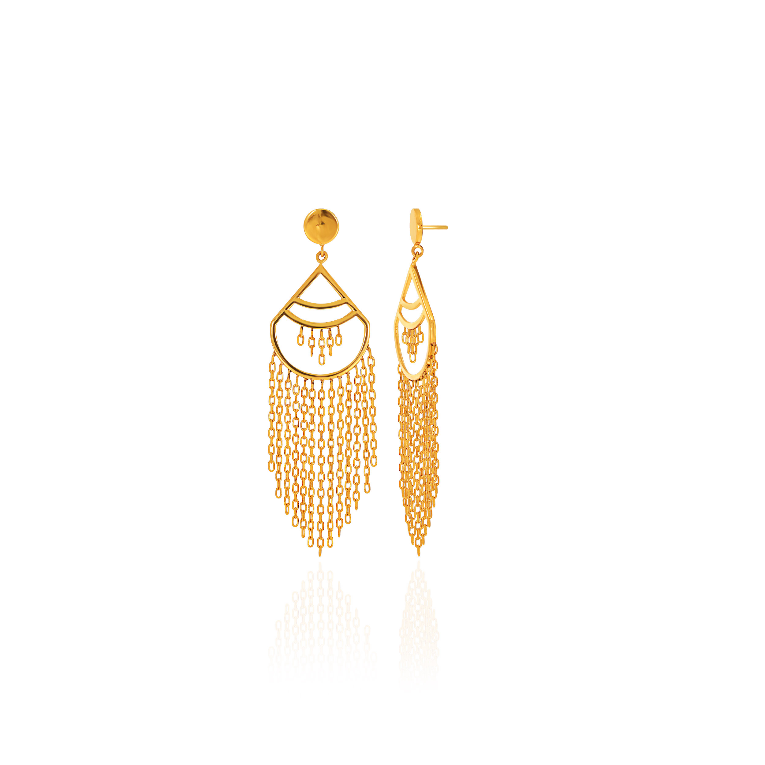 Versatile Fringe Gold Drop Earrings - Senco Gold and Diamonds