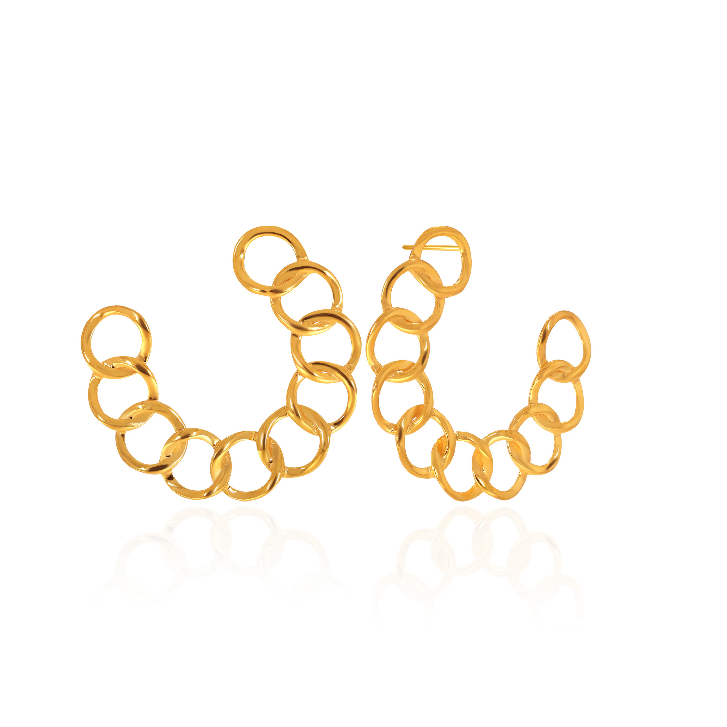 Nexus Link Gold Studs - Senco Gold and Diamonds