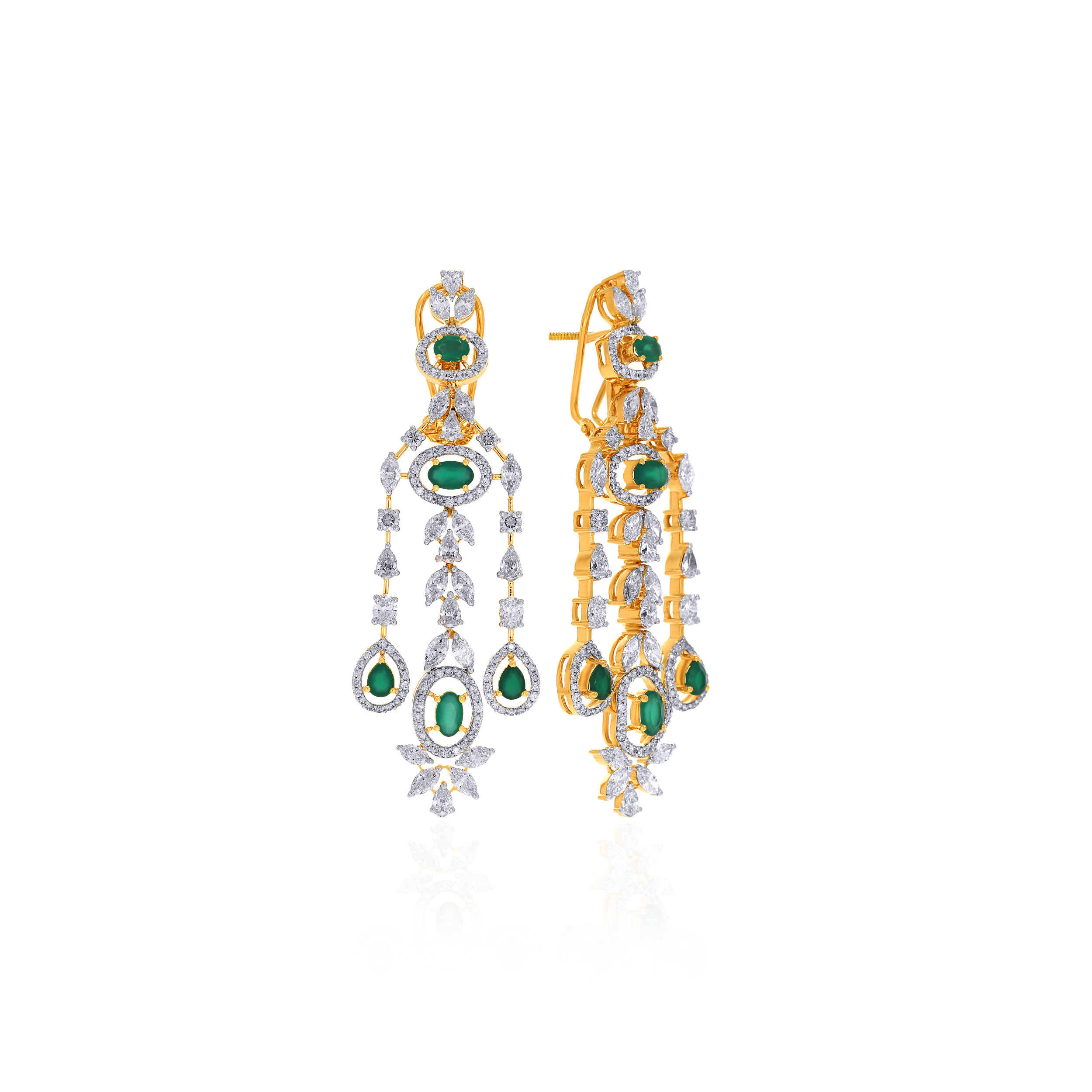 14K Yellow Gold Diamond Earrings-DTGN-D000786232 - Senco Gold and Diamonds