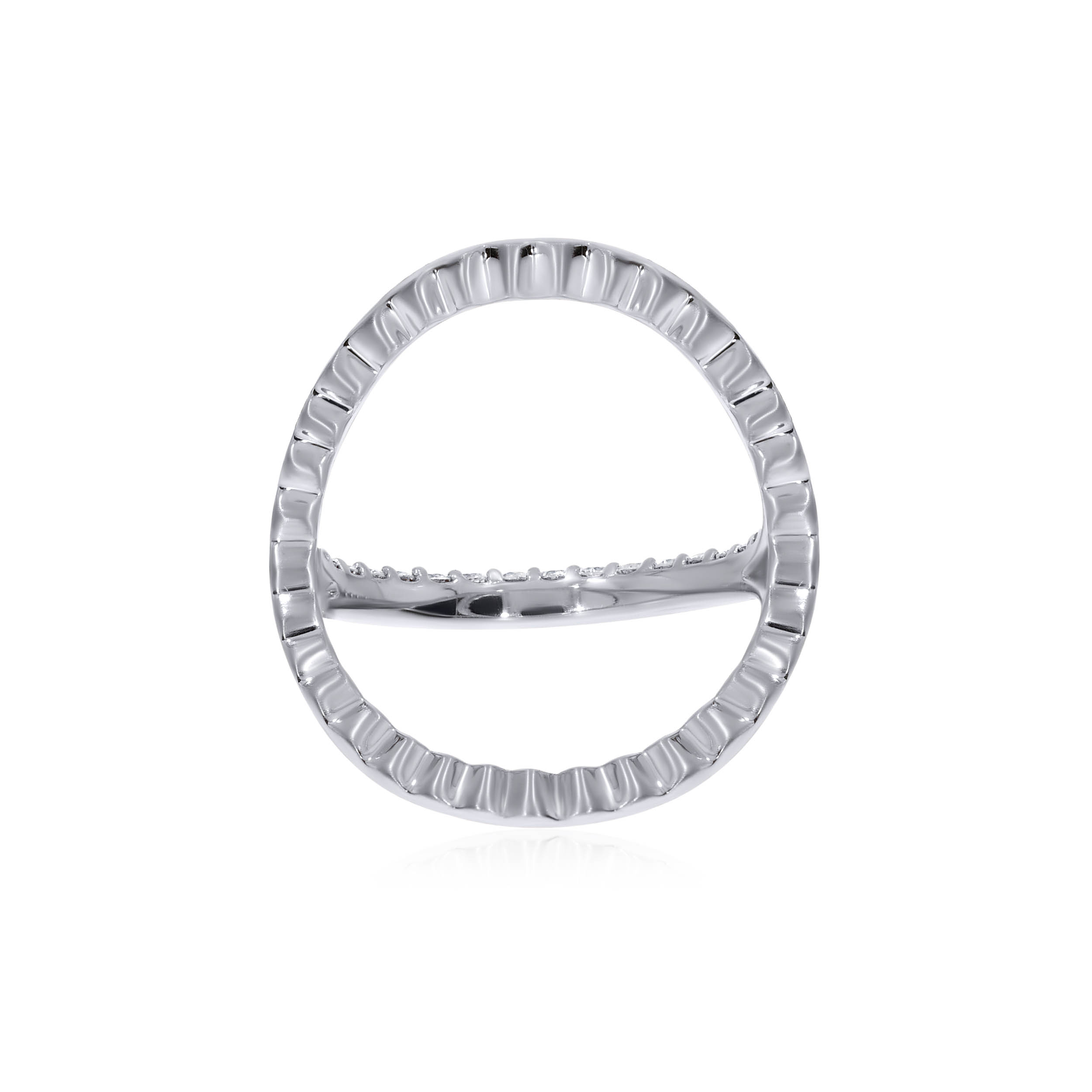 Elegant Ellipse Platinum Ring - Senco Gold and Diamonds