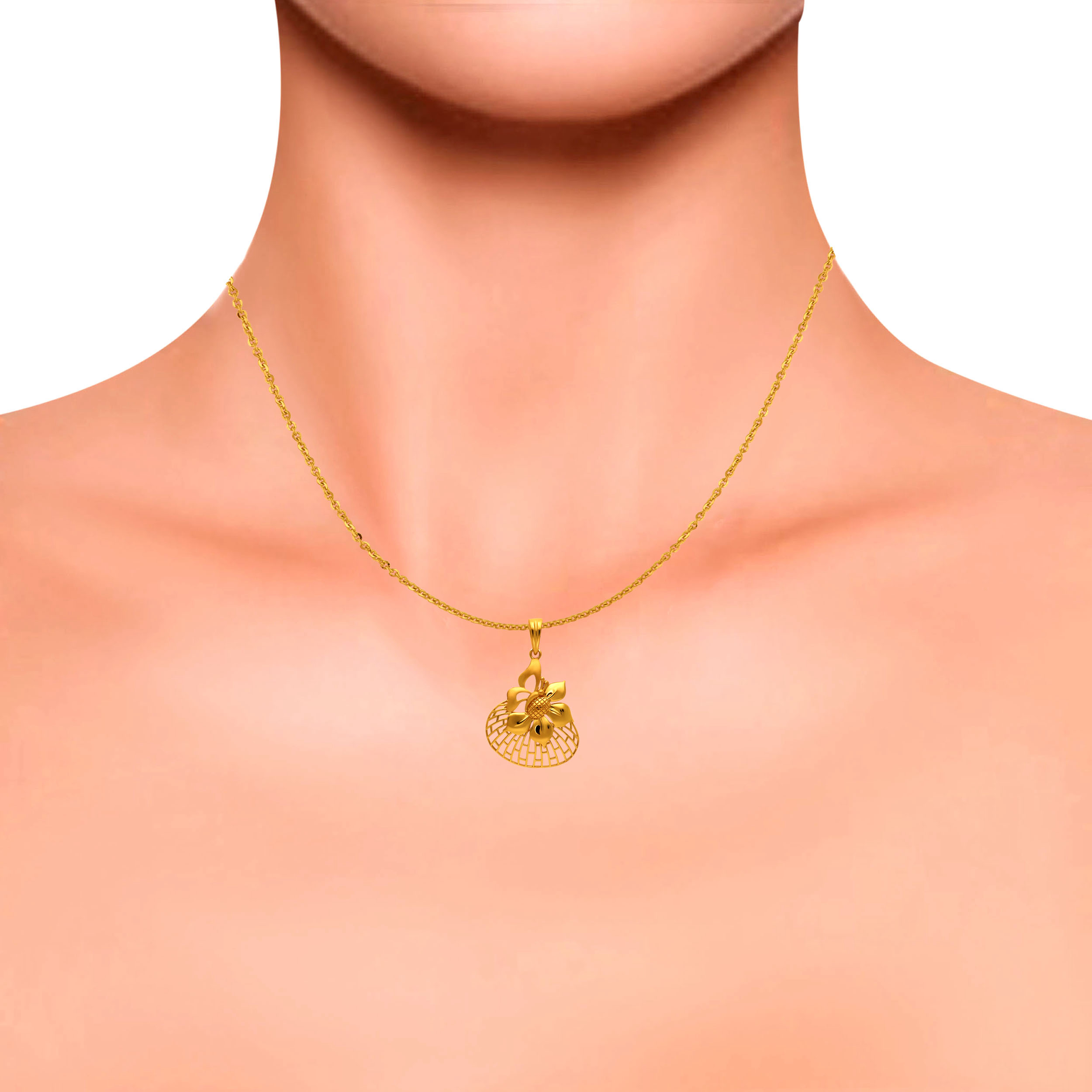 Floral Aura Gold Pendant - Senco Gold and Diamonds