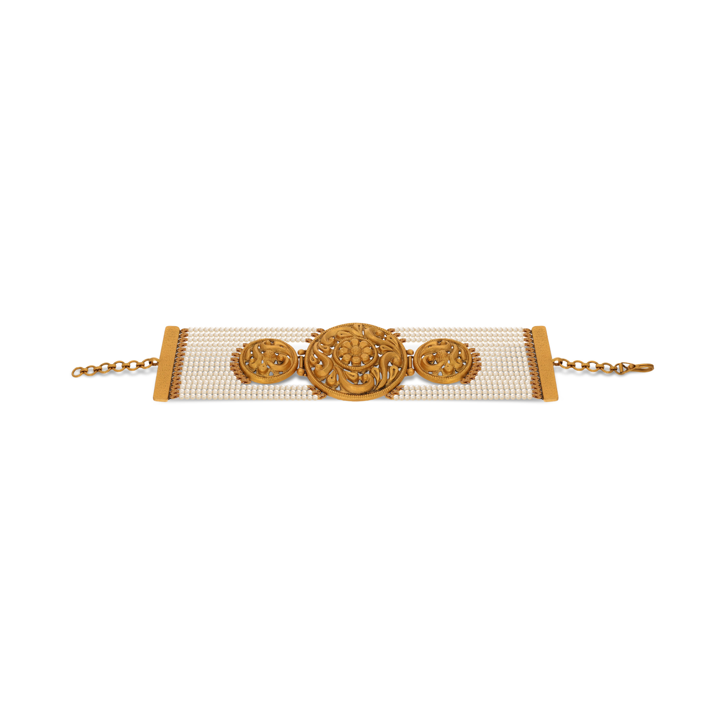 Pearl Embellished Gold Mantasha - Senco Gold and Diamonds