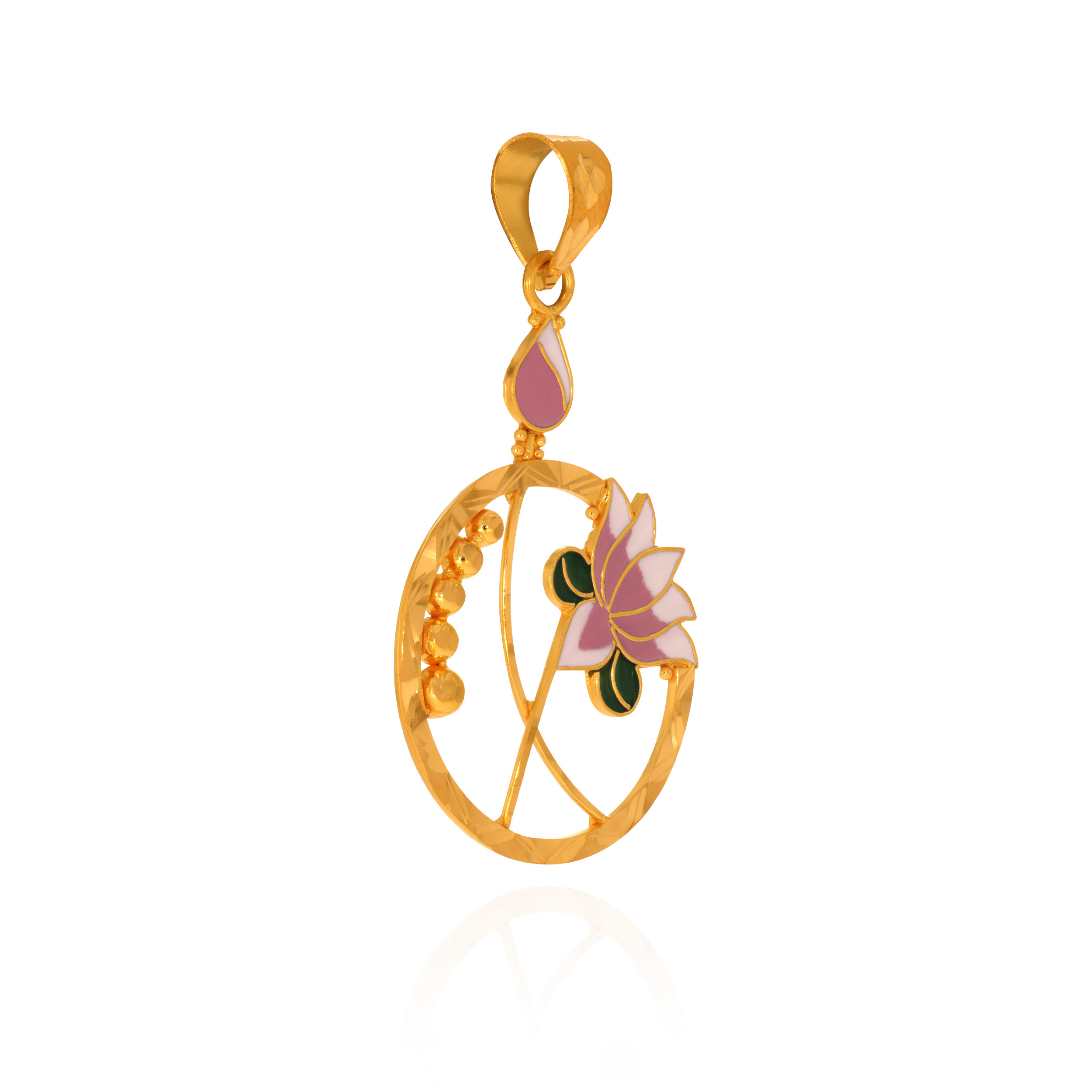Serenity Lotus Gold Pendant - Senco Gold and Diamonds