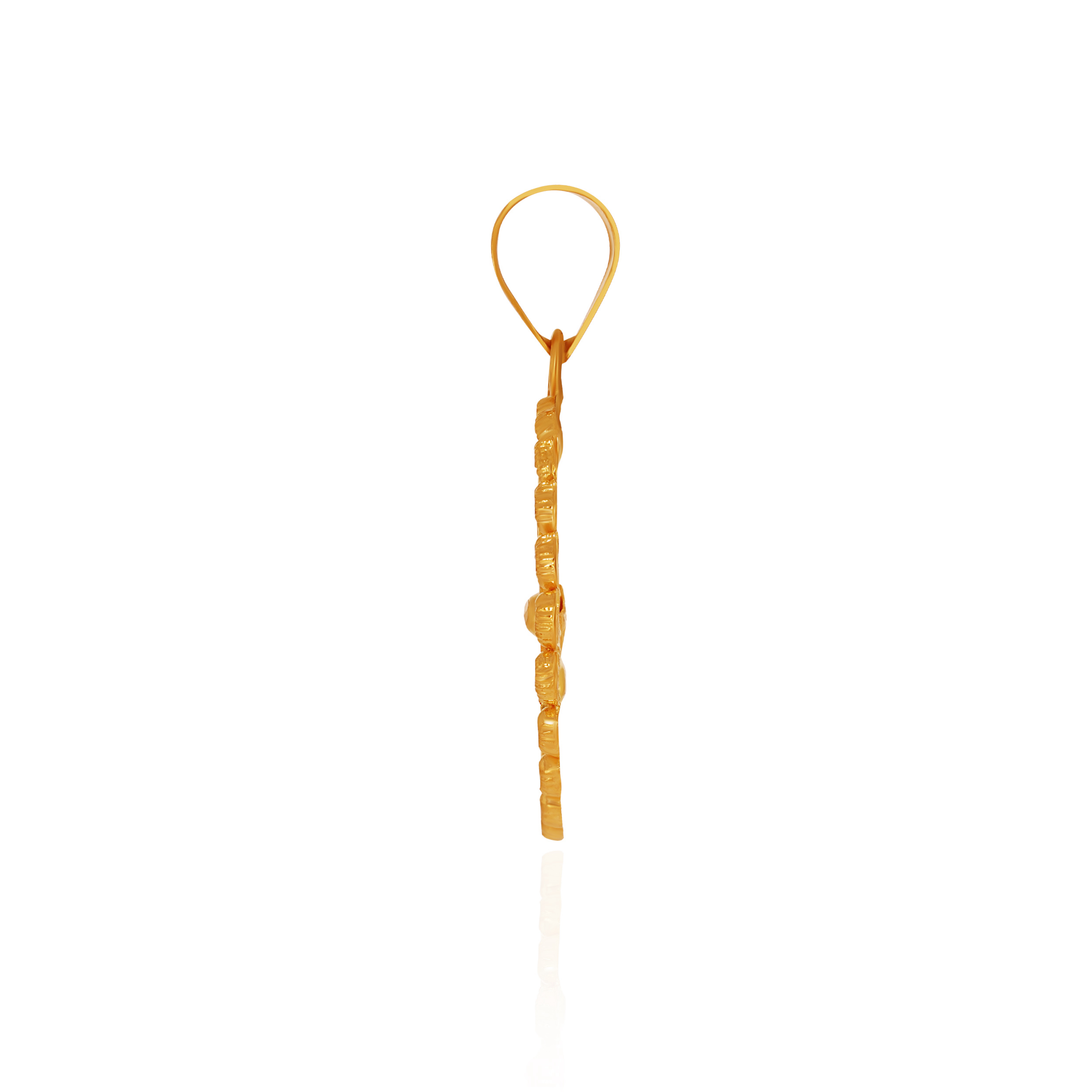 Tricolour Enamel Jagannath Gold Pendant - Senco Gold and Diamonds