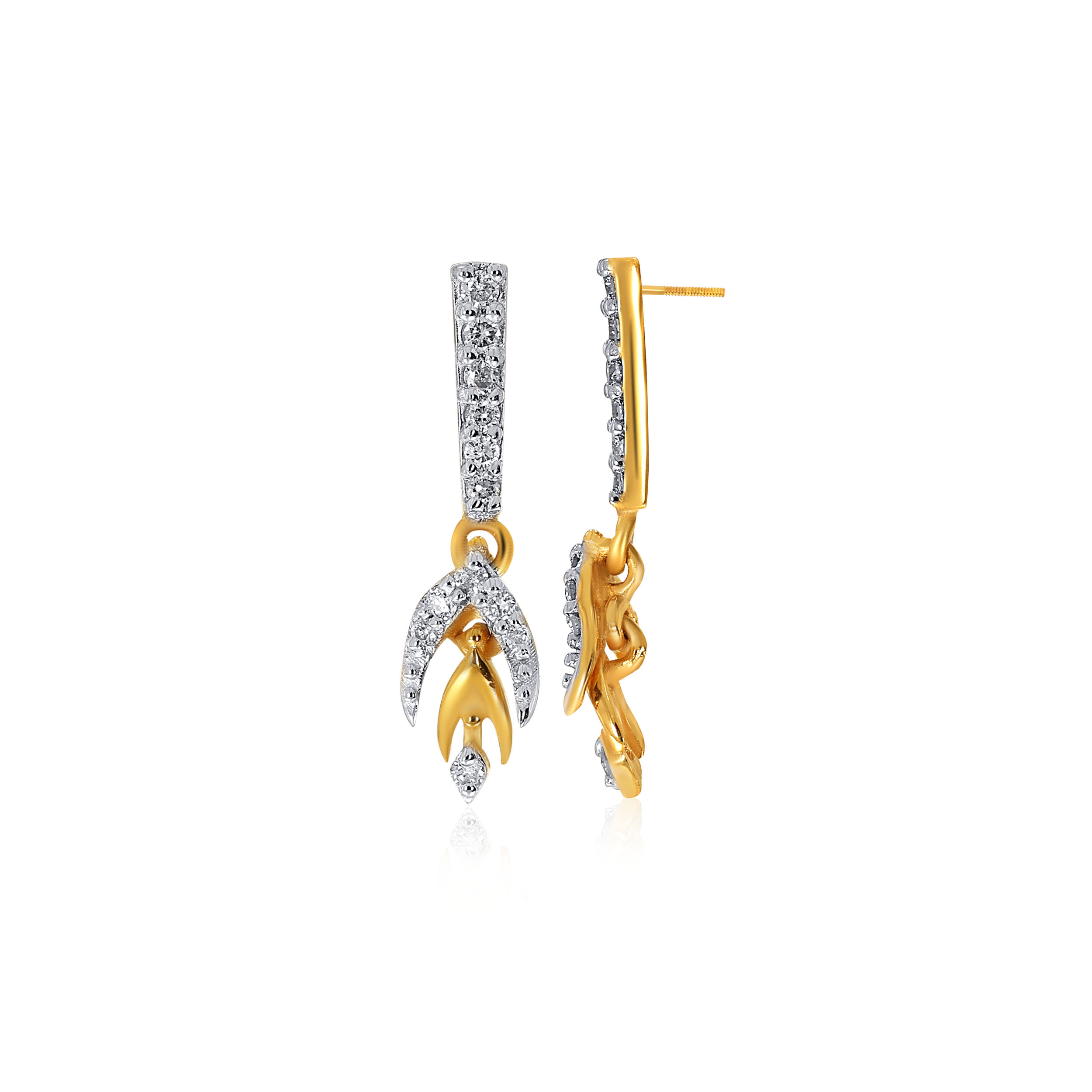 Dazzling Bud Diamond Drop Earrings - Senco Gold and Diamonds