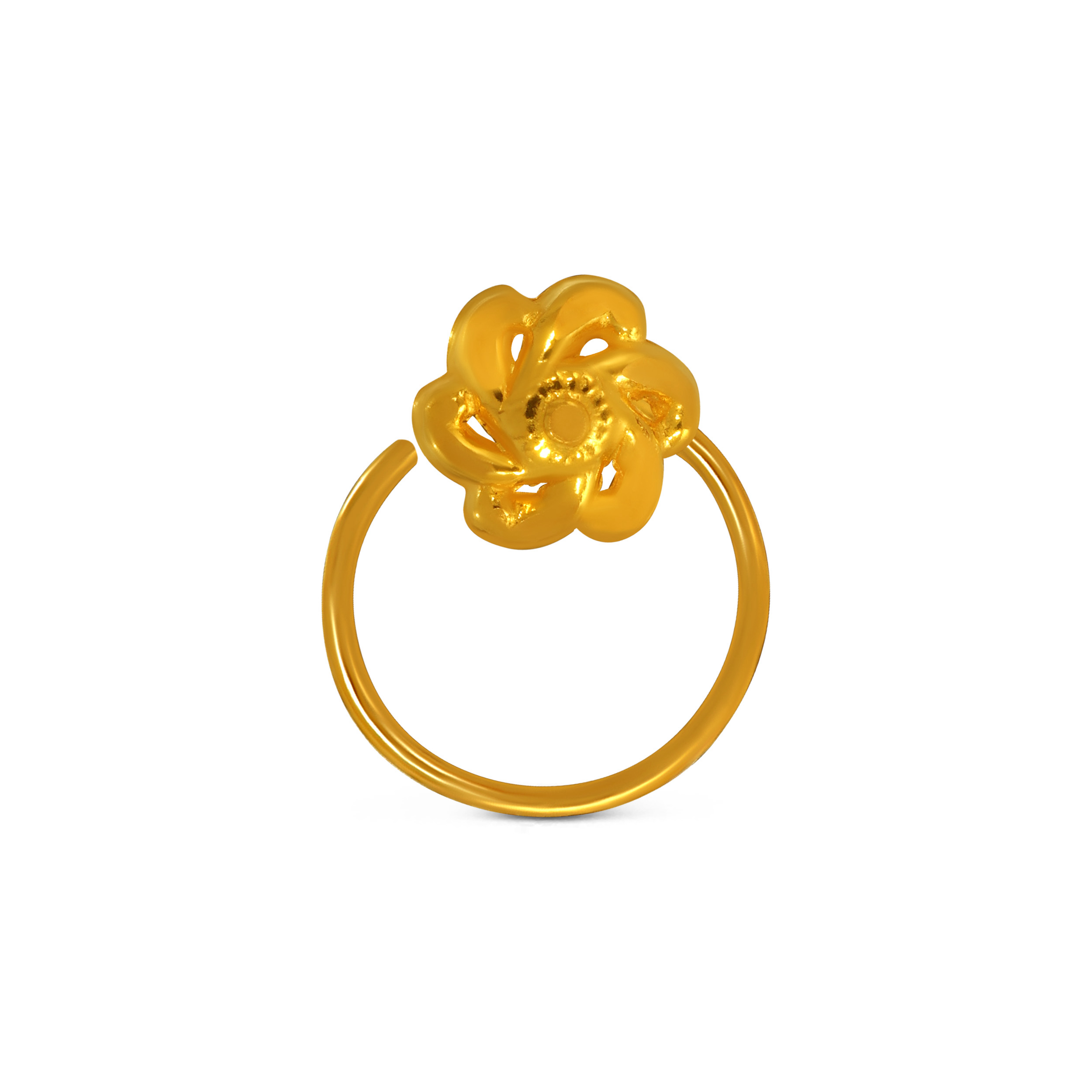 Floret Swirl Gold Nosepin - Senco Gold and Diamonds