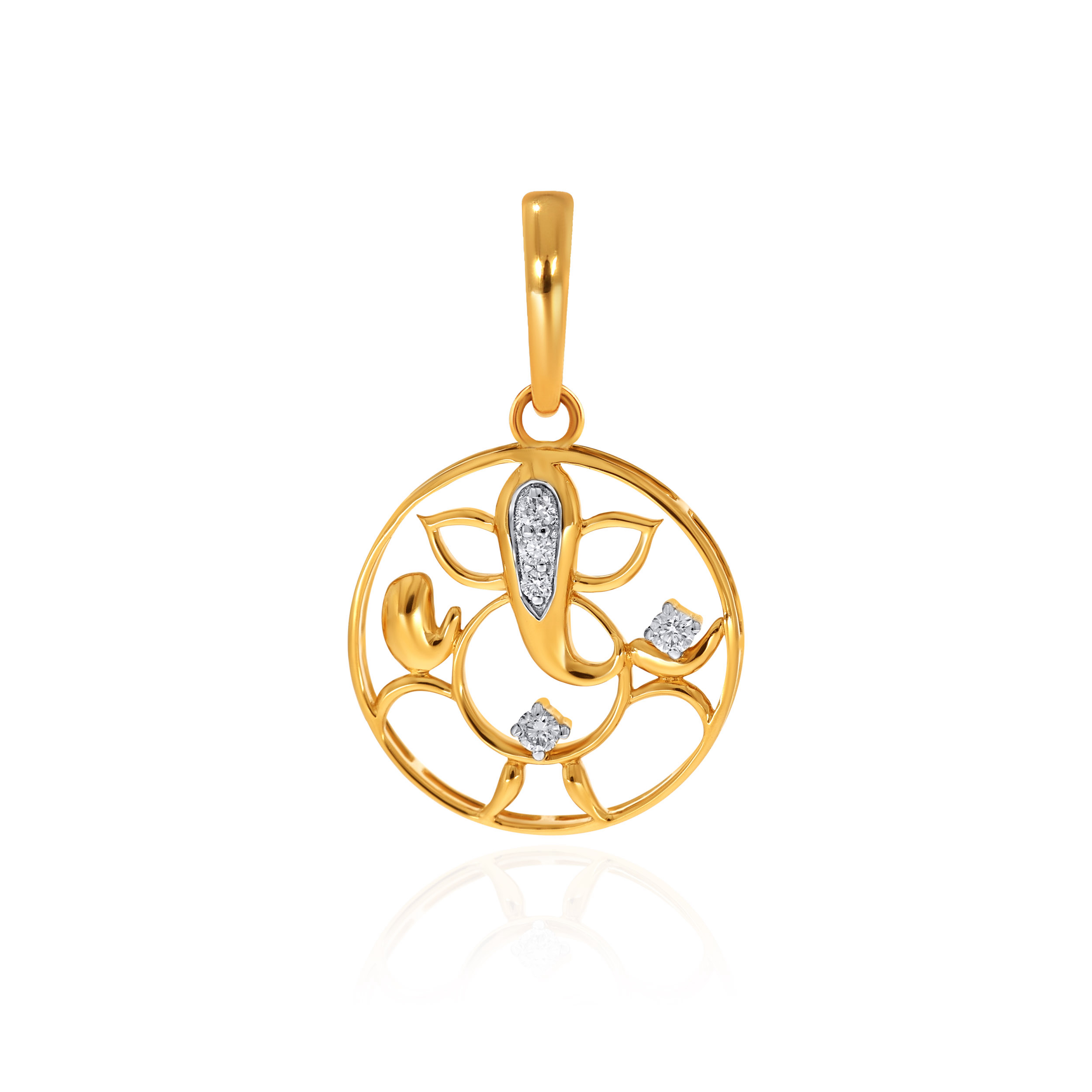 Radiant Ganesha Diamond Rakhi Pendant - Senco Gold and Diamonds