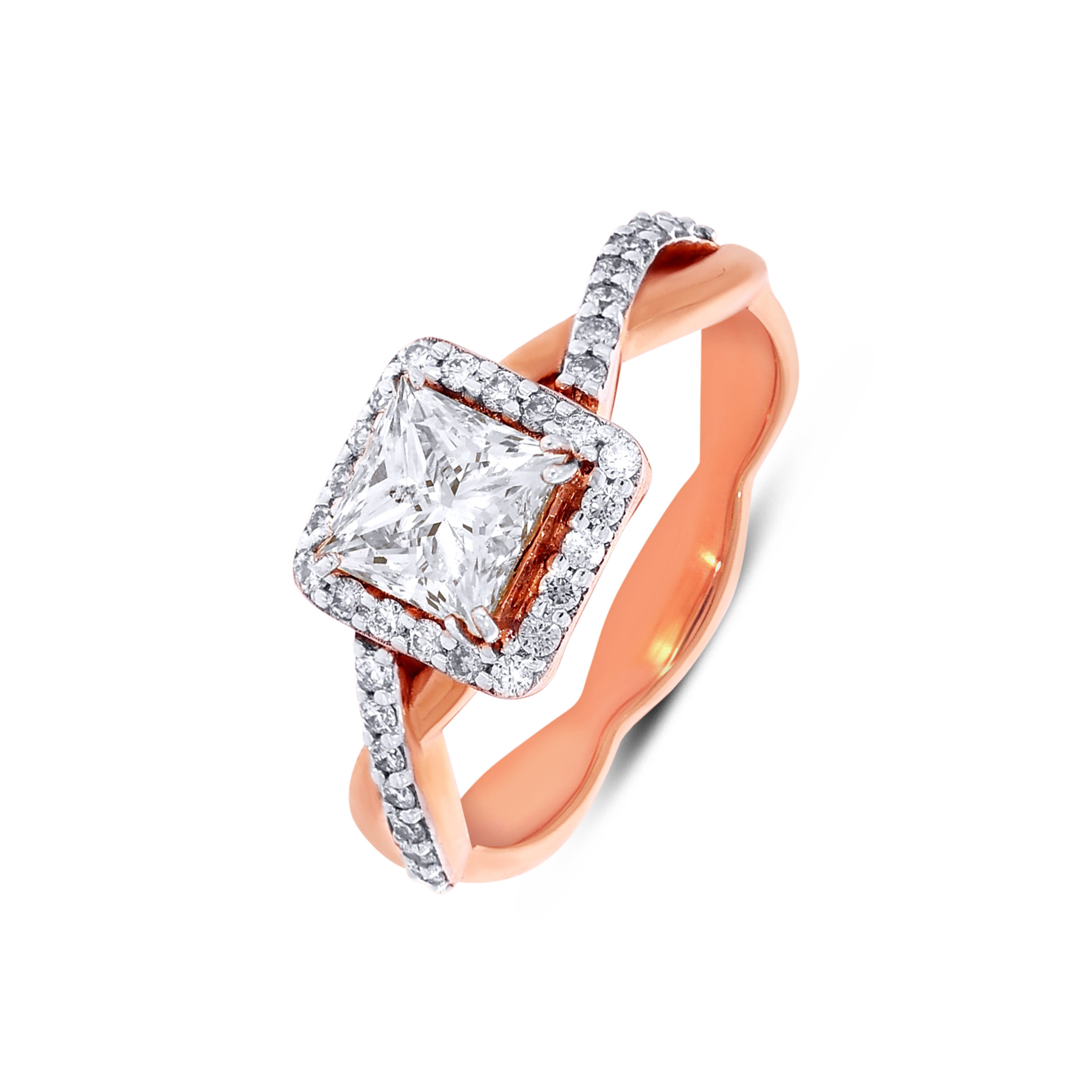 18K Rose Gold Solitaire Ring-DLR-D000756419 - Senco Gold and Diamonds