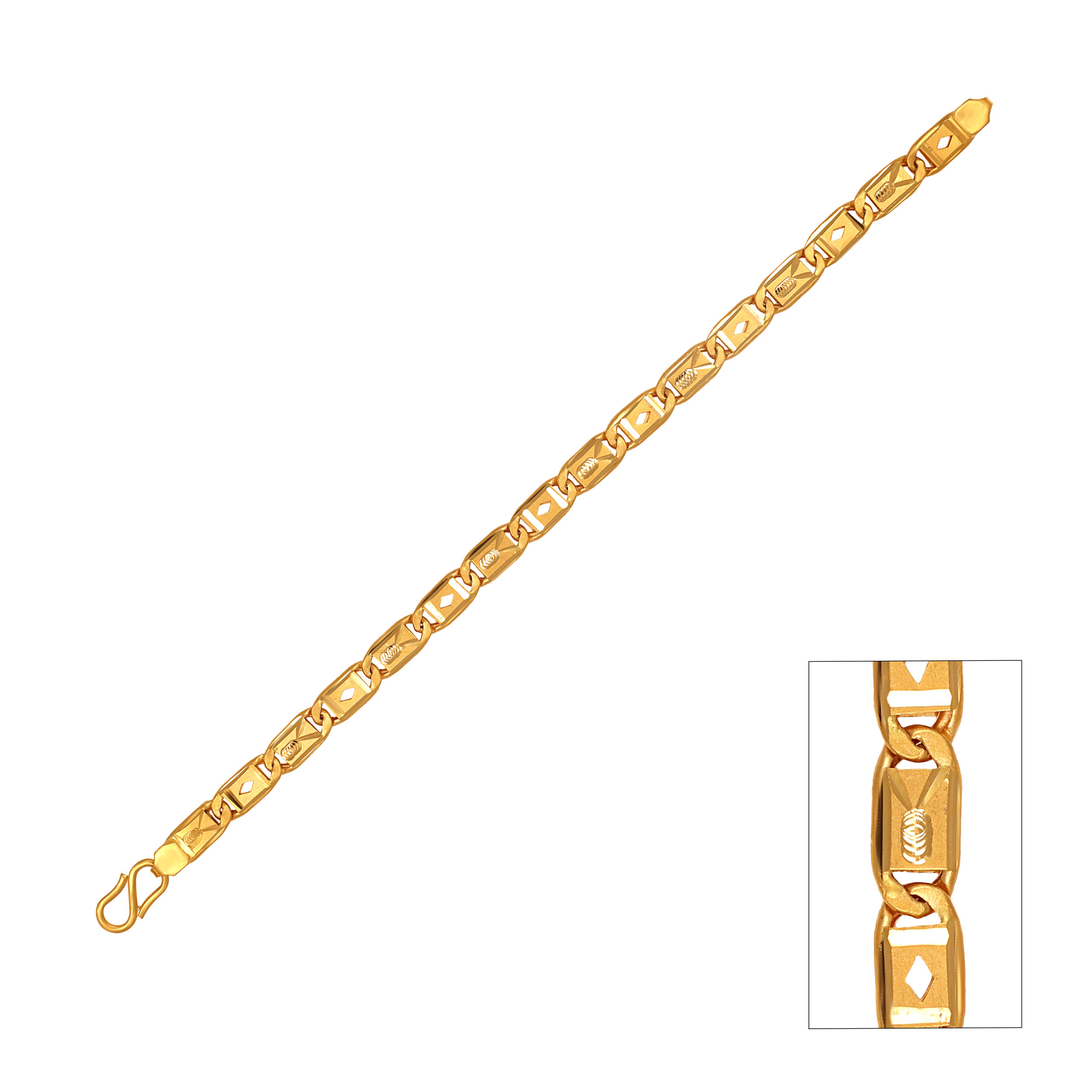 Elite Linked Men's Gold Wristlet - Senco Gold and Diamonds